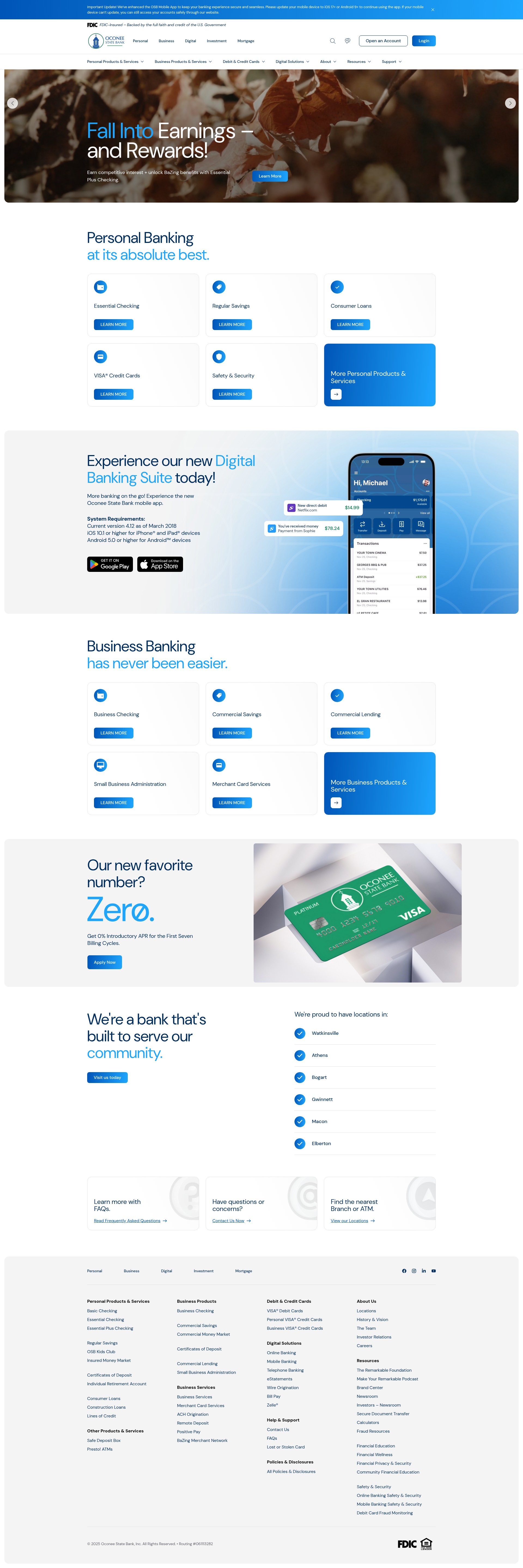 Screenshot of oconeestatebank.com