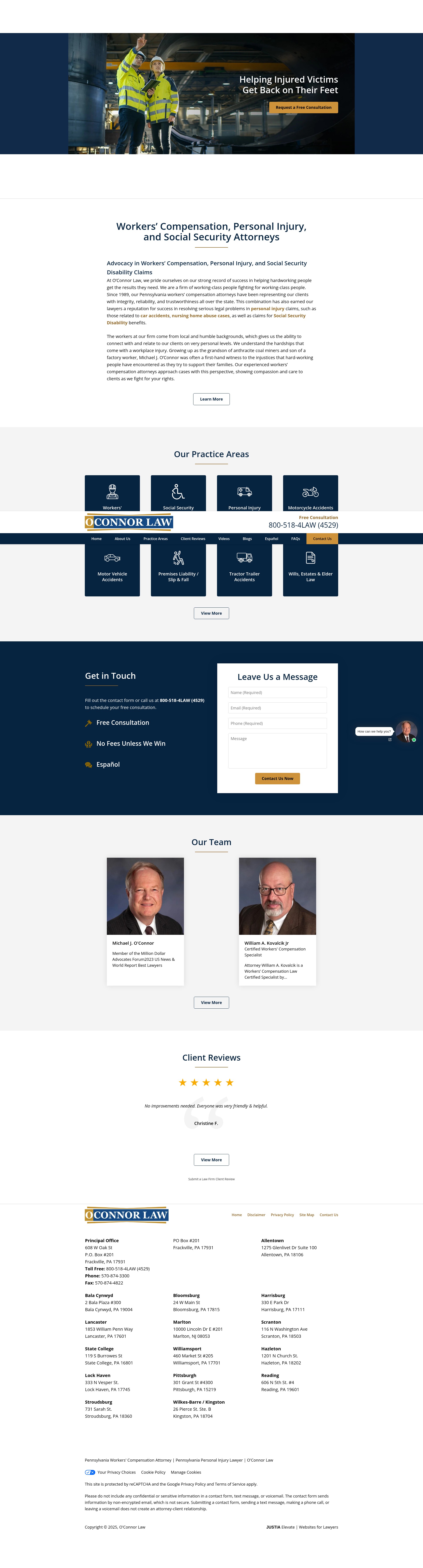 Screenshot of oconnorlaw.com