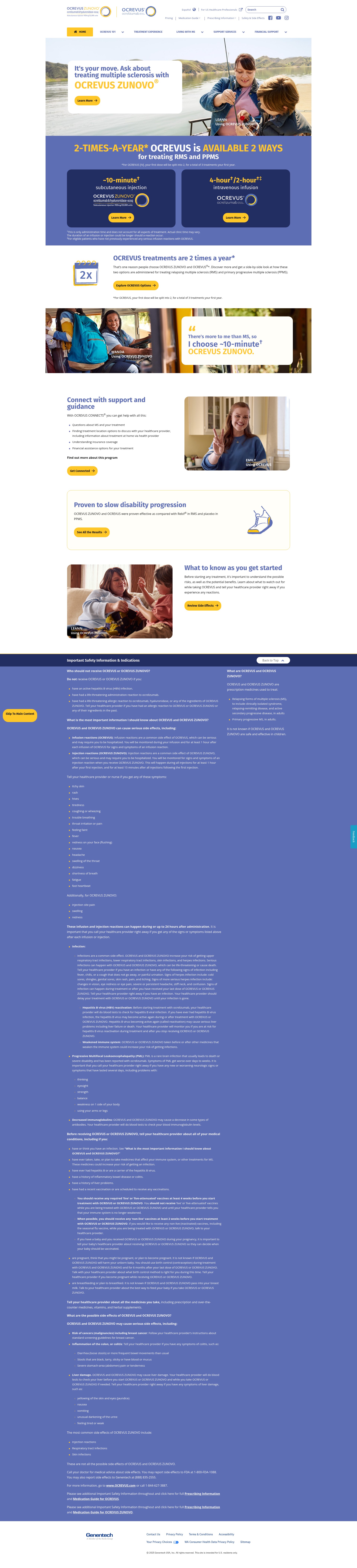 Screenshot of ocrevus.com