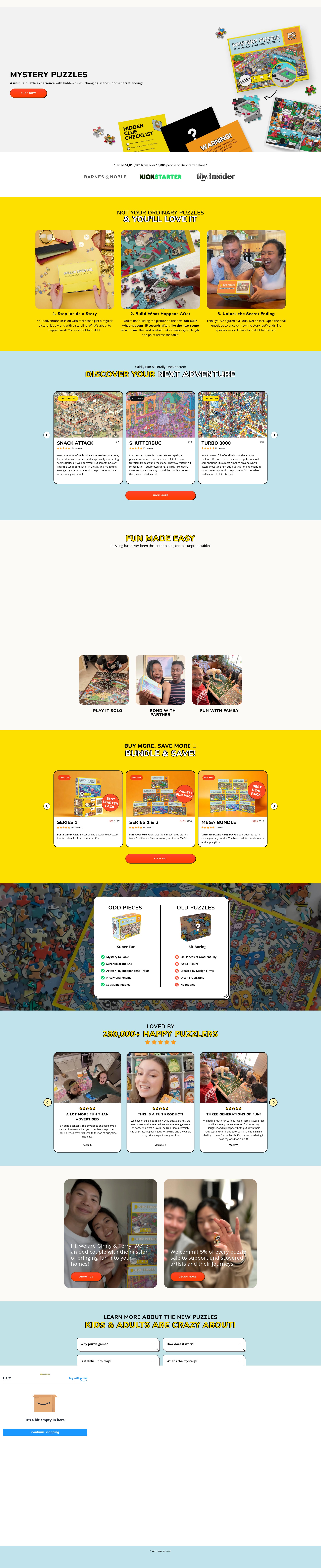 Screenshot of odd-pieces-puzzles.myshopify.com