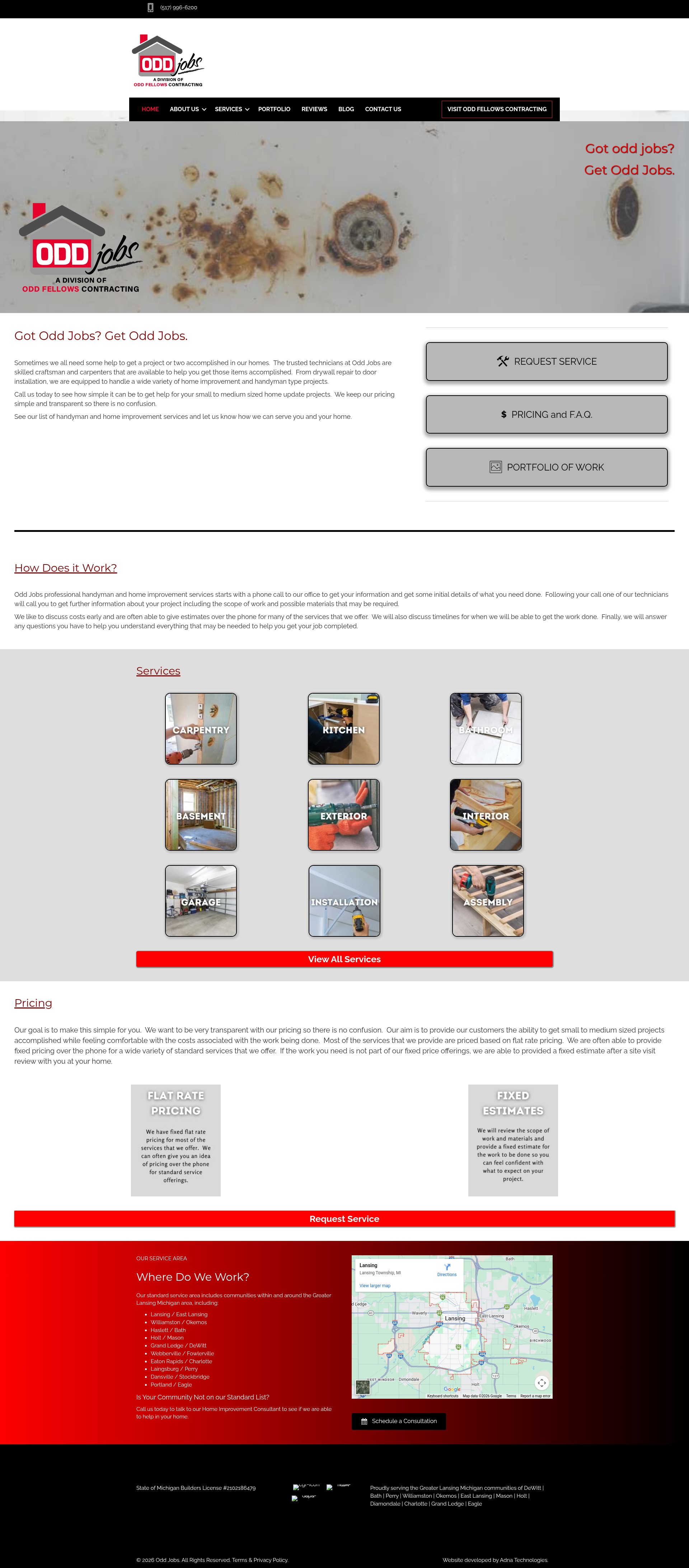 Screenshot of oddjobsco.com