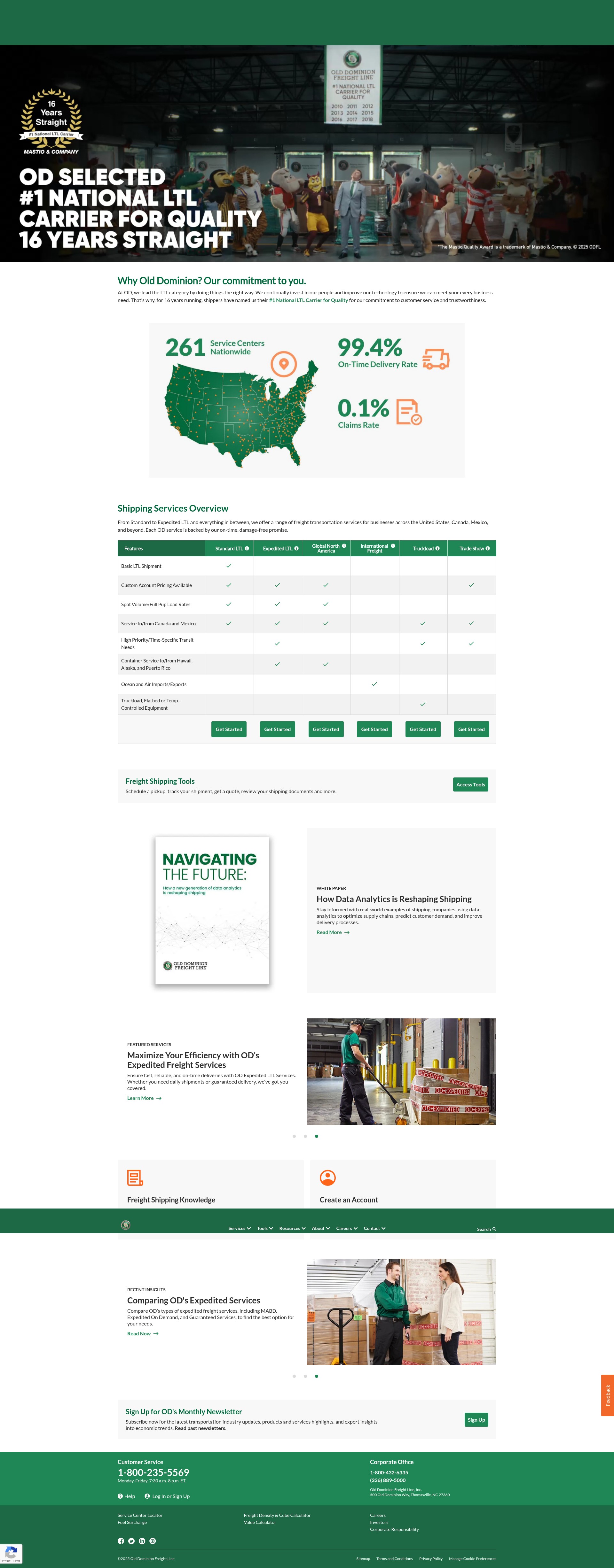 Screenshot of odfl.com