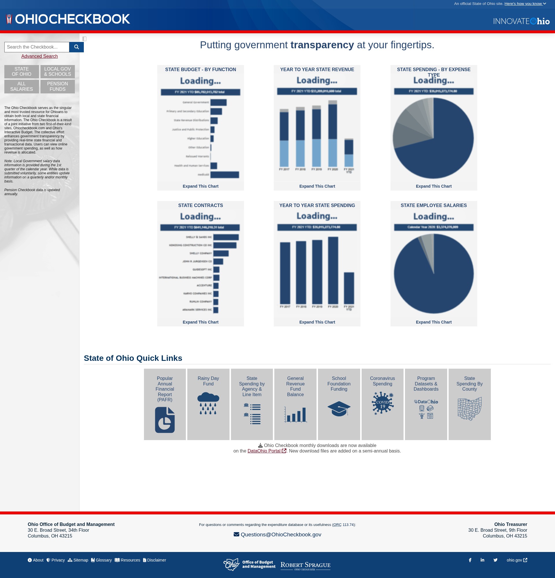 Screenshot of odh.ohio.gov
