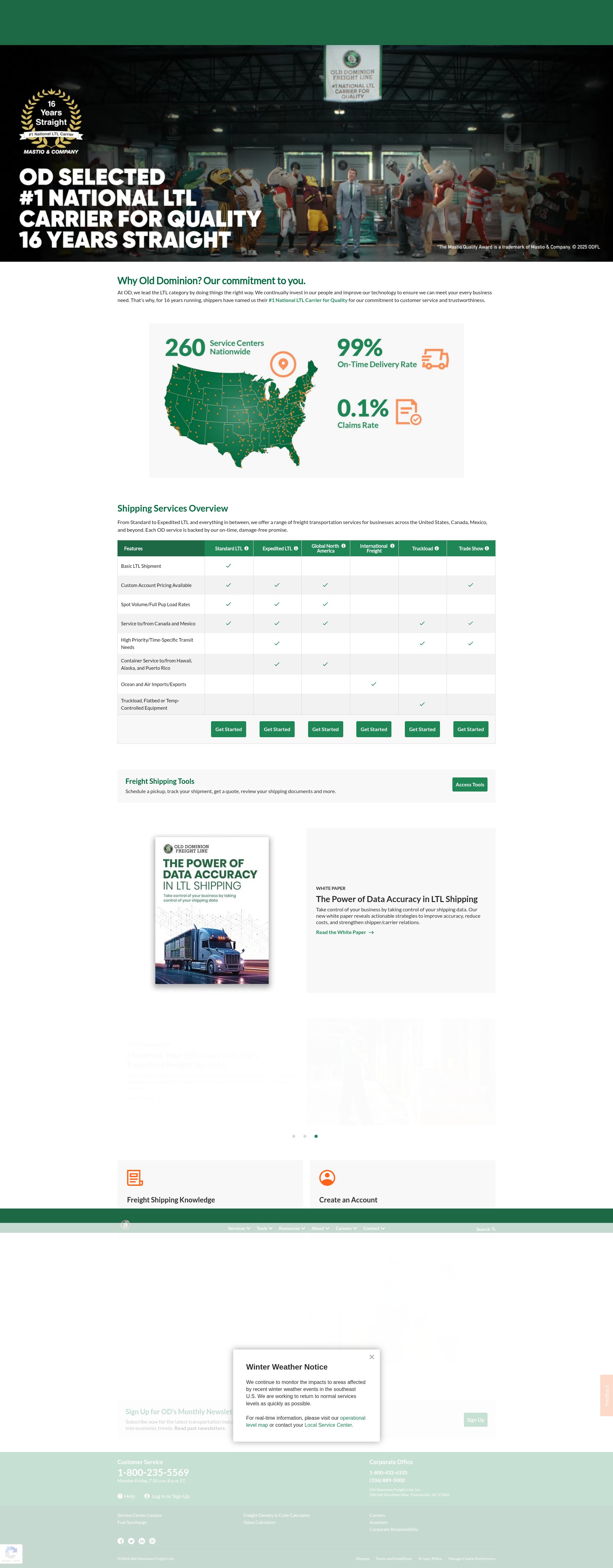 Screenshot of odmarketing.odfl.com
