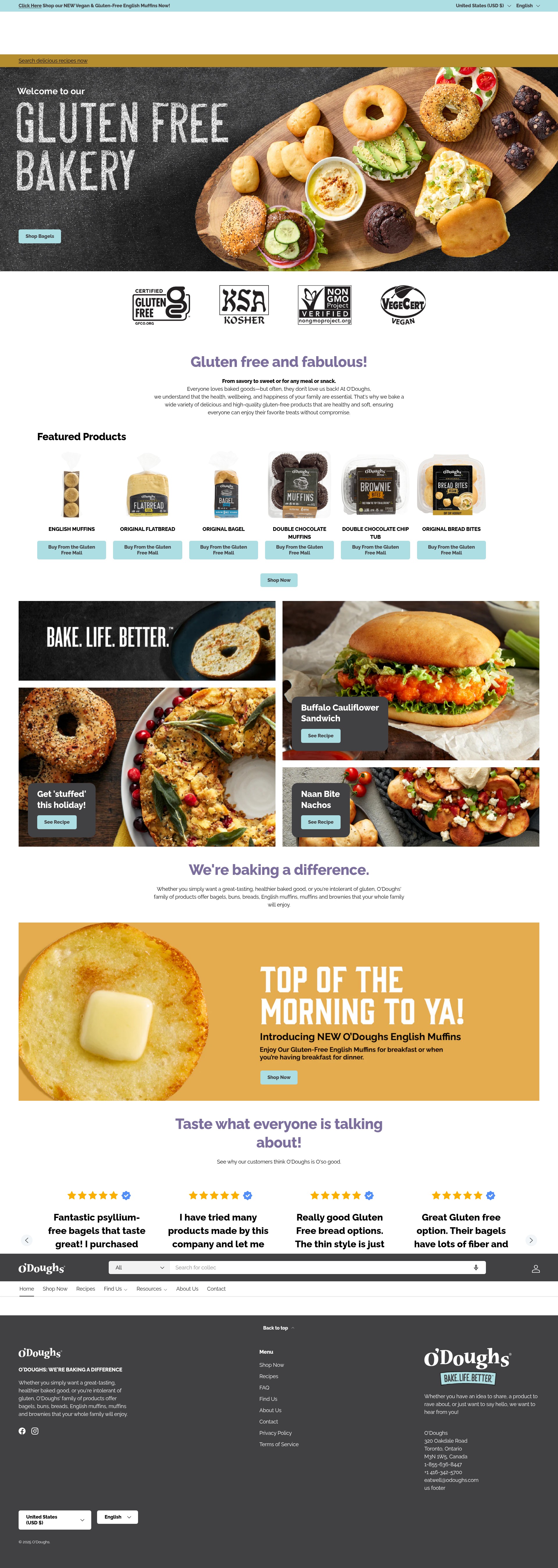 Screenshot of odoughs.com