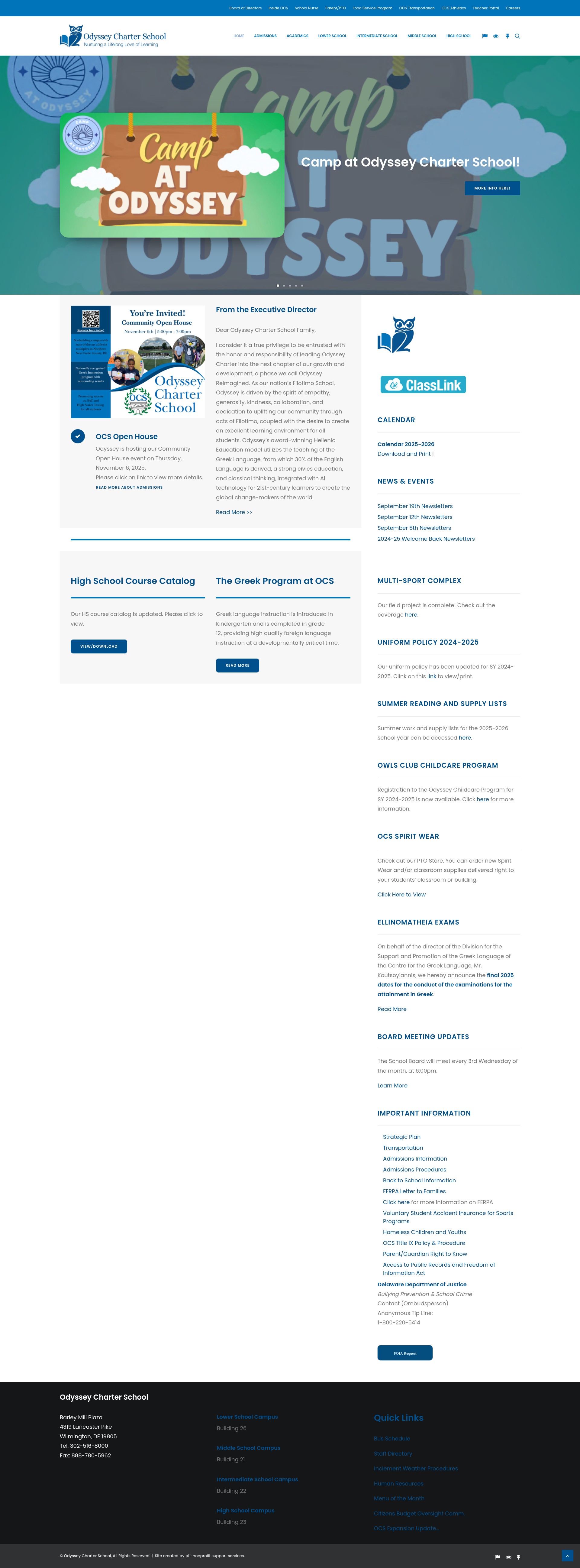 Screenshot of odysseycharterschooldel.com
