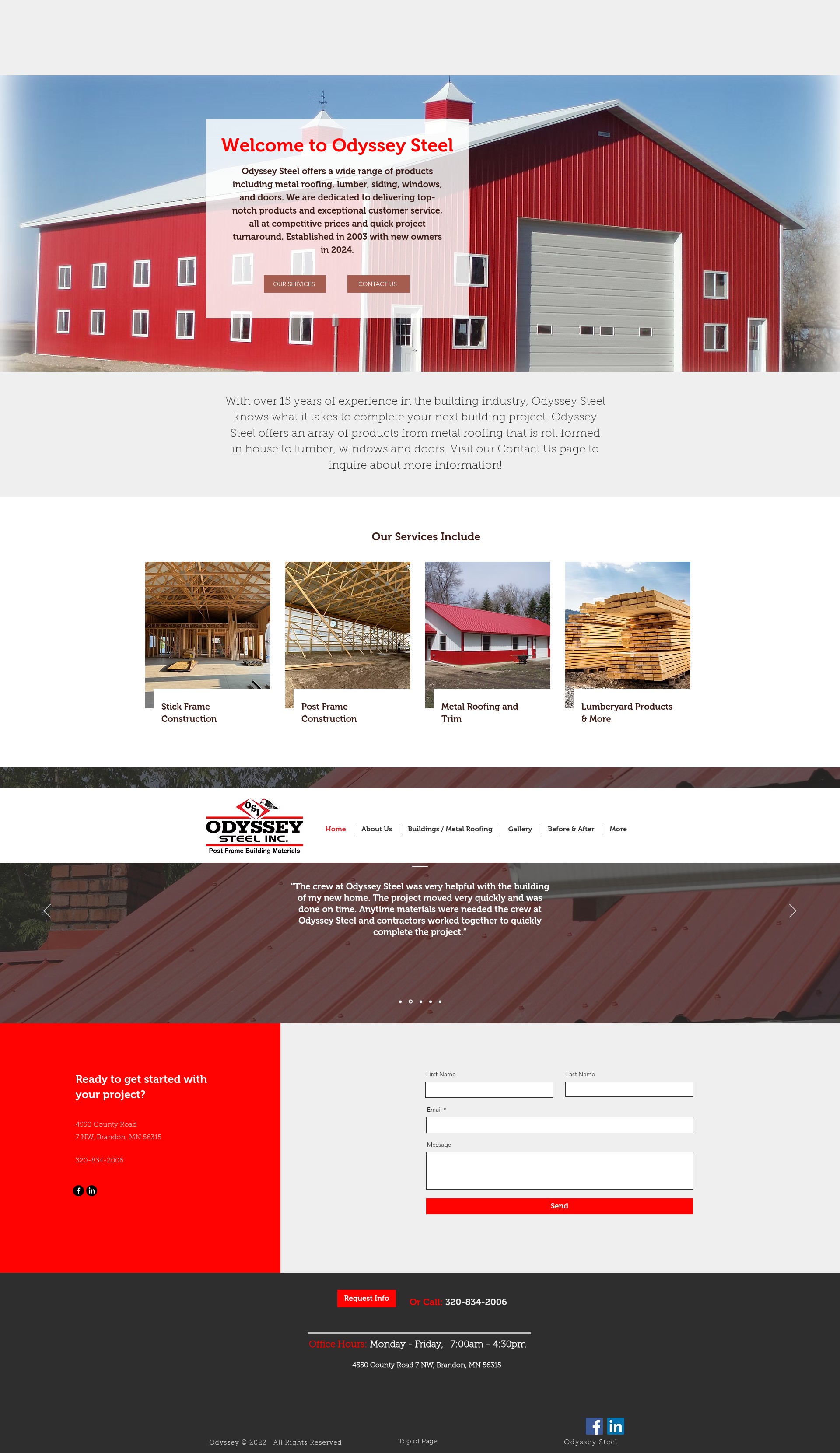 Screenshot of odysseysteel.net