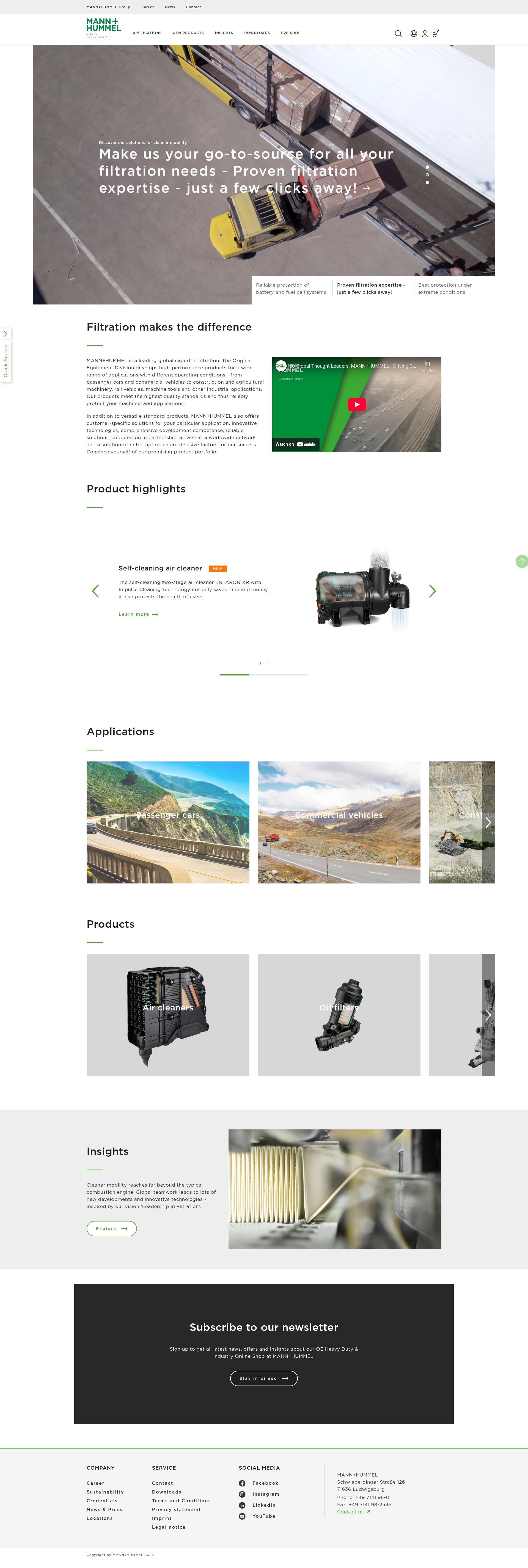 Screenshot of oem.mann-hummel.com