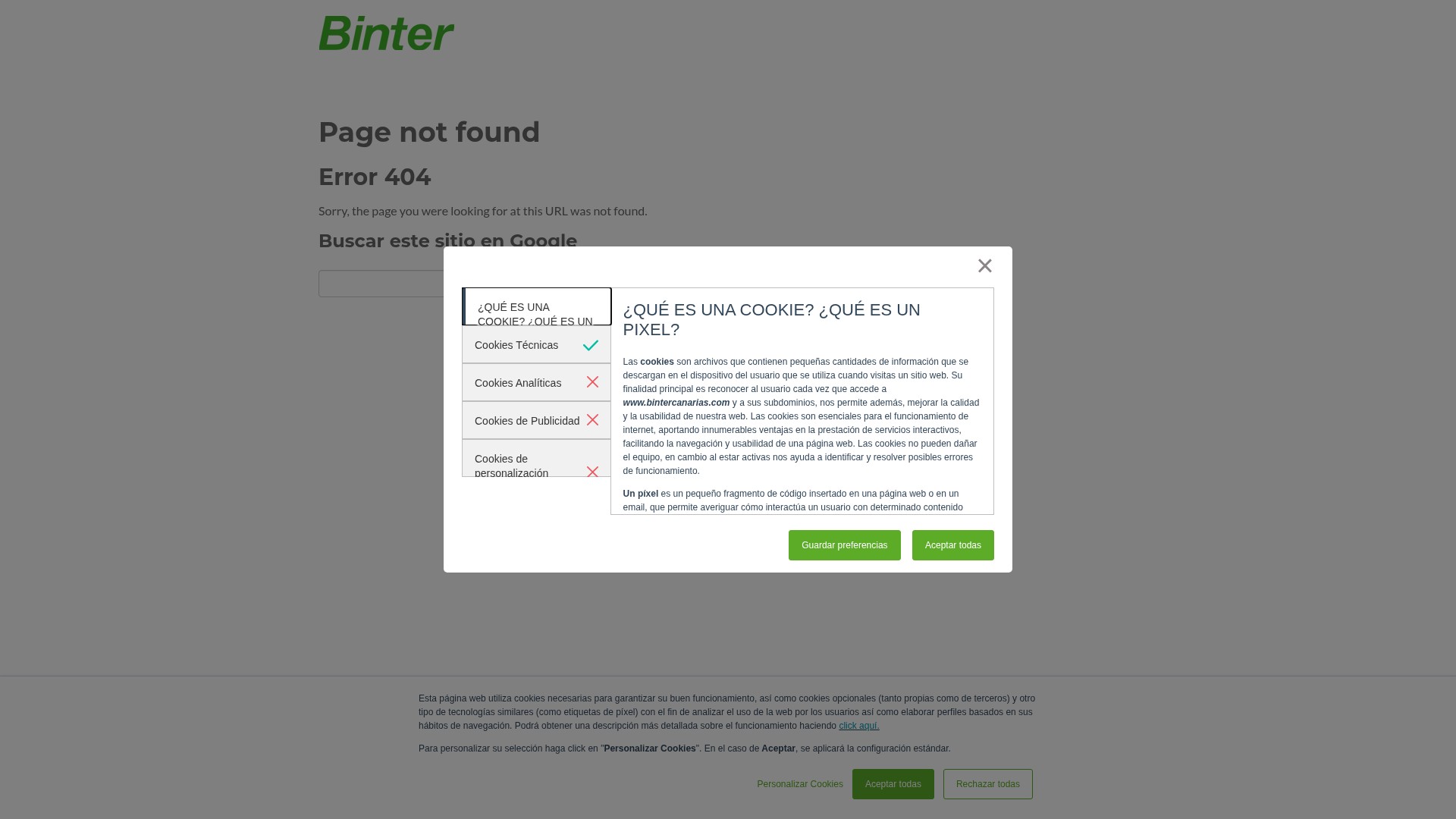 Screenshot of ofertas.bintercanarias.com