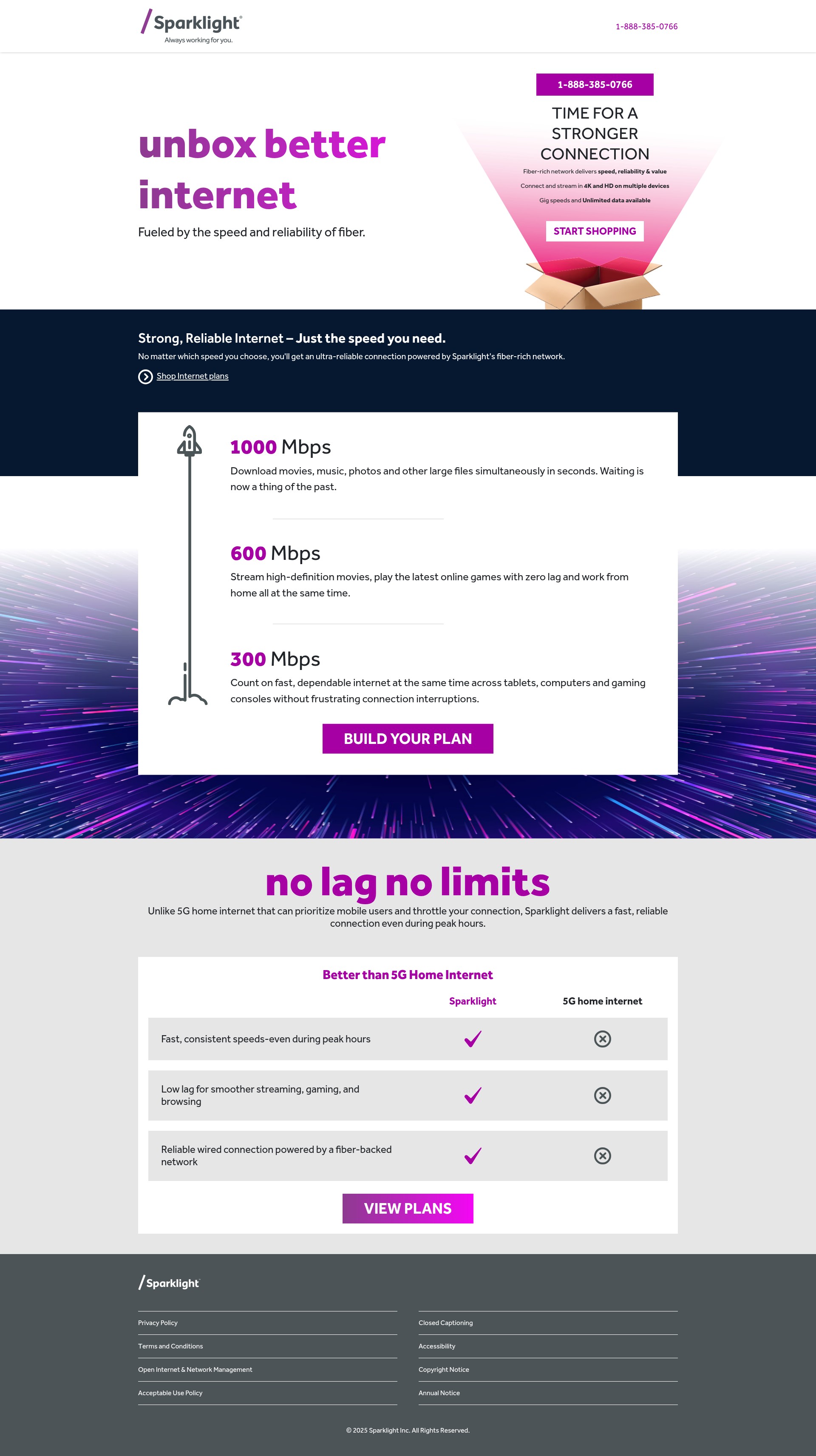 Screenshot of offers.sparklight.com