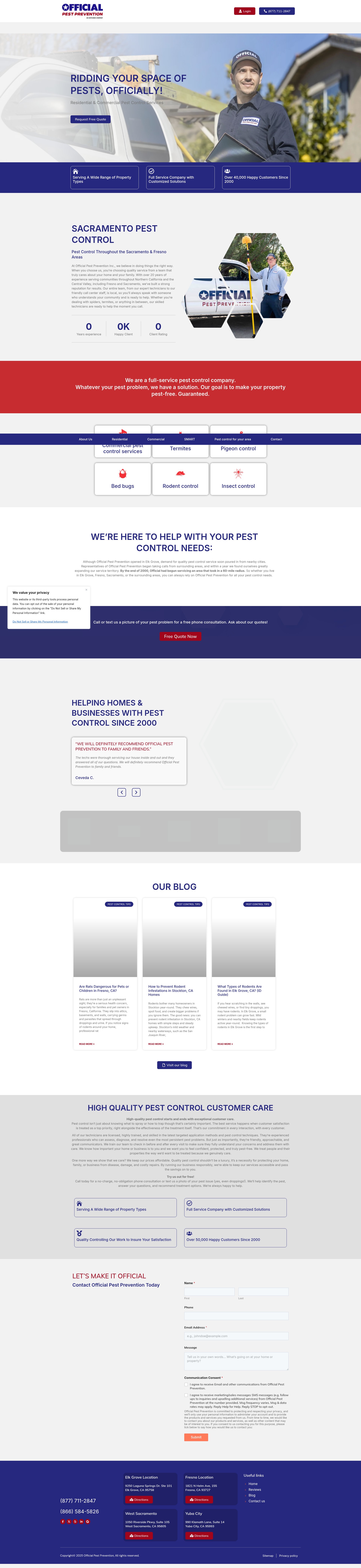Screenshot of officialpestprevention.com