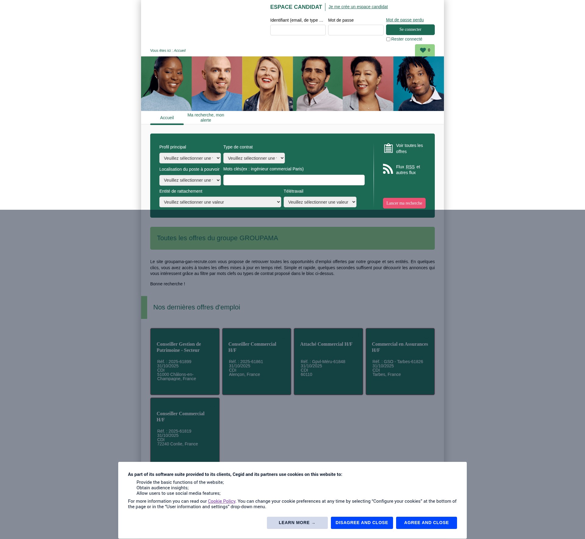 Screenshot of offres.groupama-gan-recrute.com