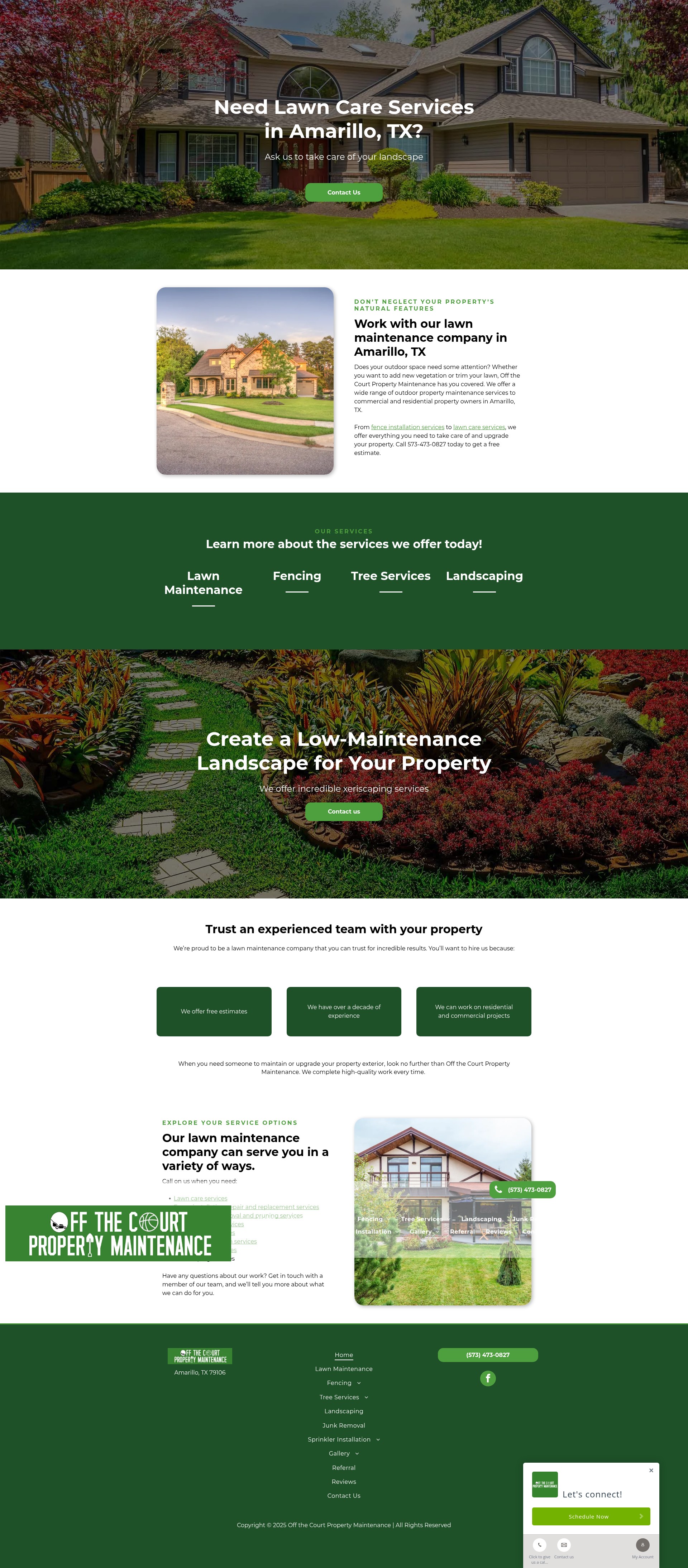 Screenshot of offthecourtpropertymaintenance.com