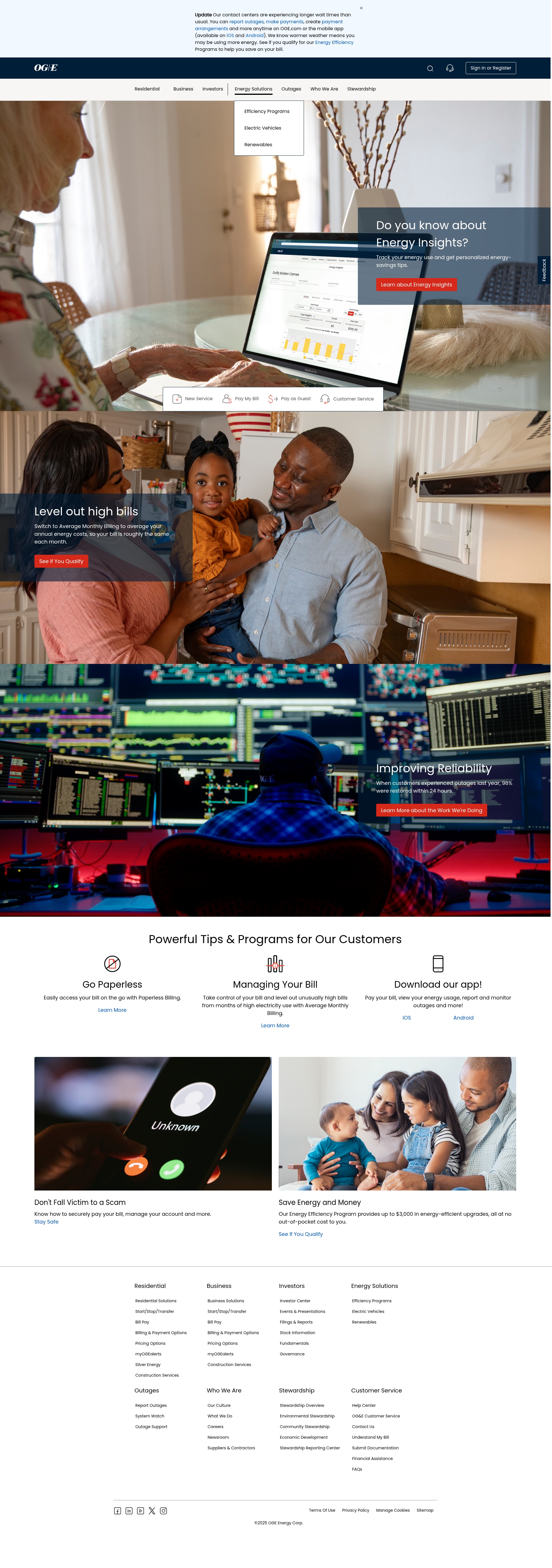 Screenshot of oge.com