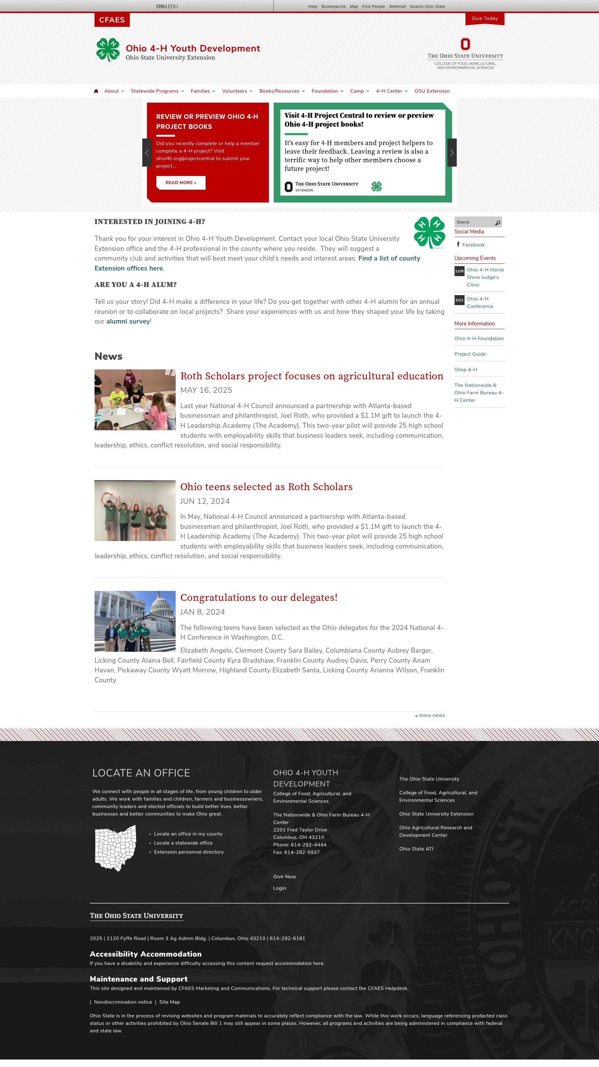 Screenshot of ohio4h.org