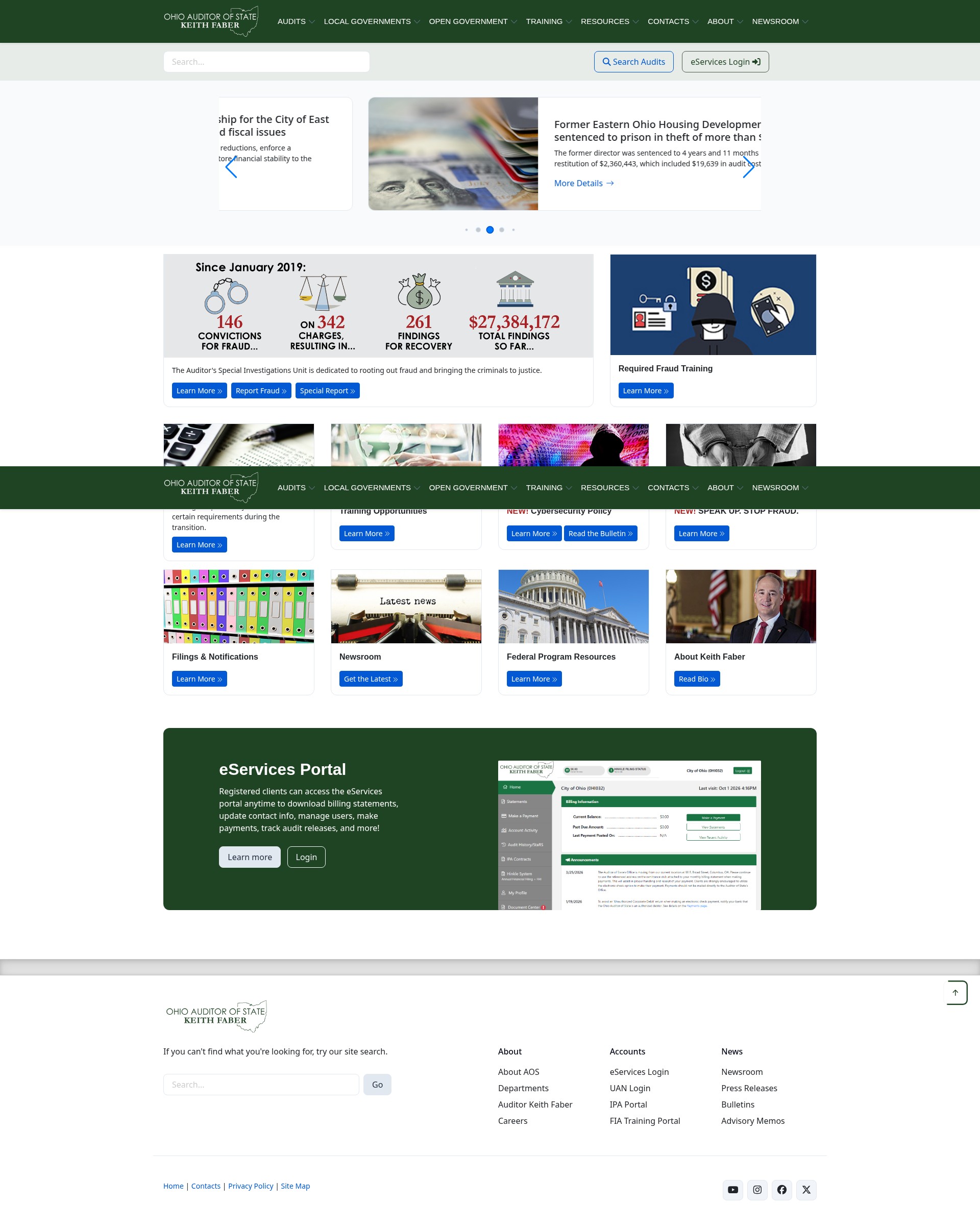 Screenshot of ohioauditor.gov