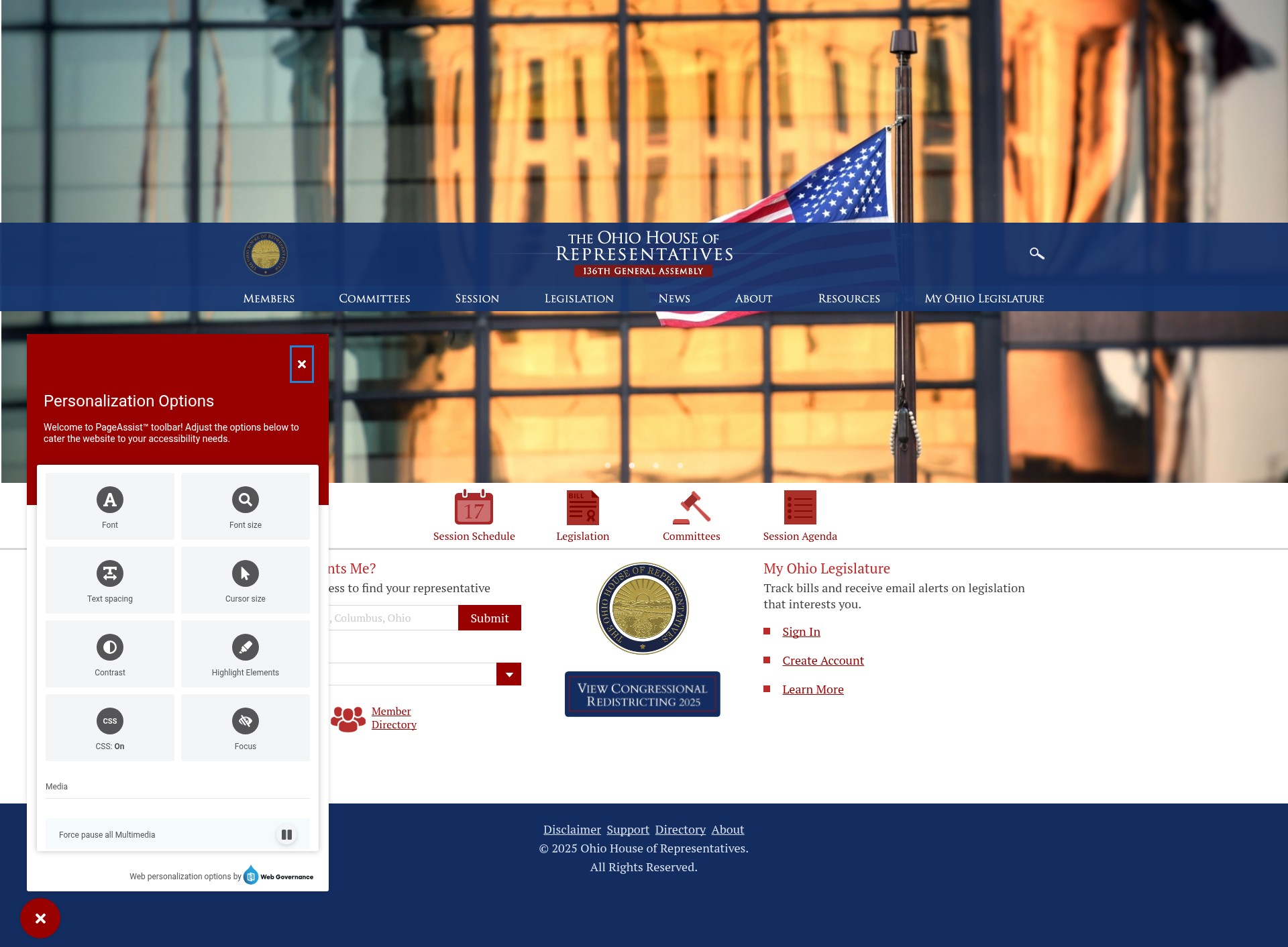 Screenshot of ohiohouse.gov