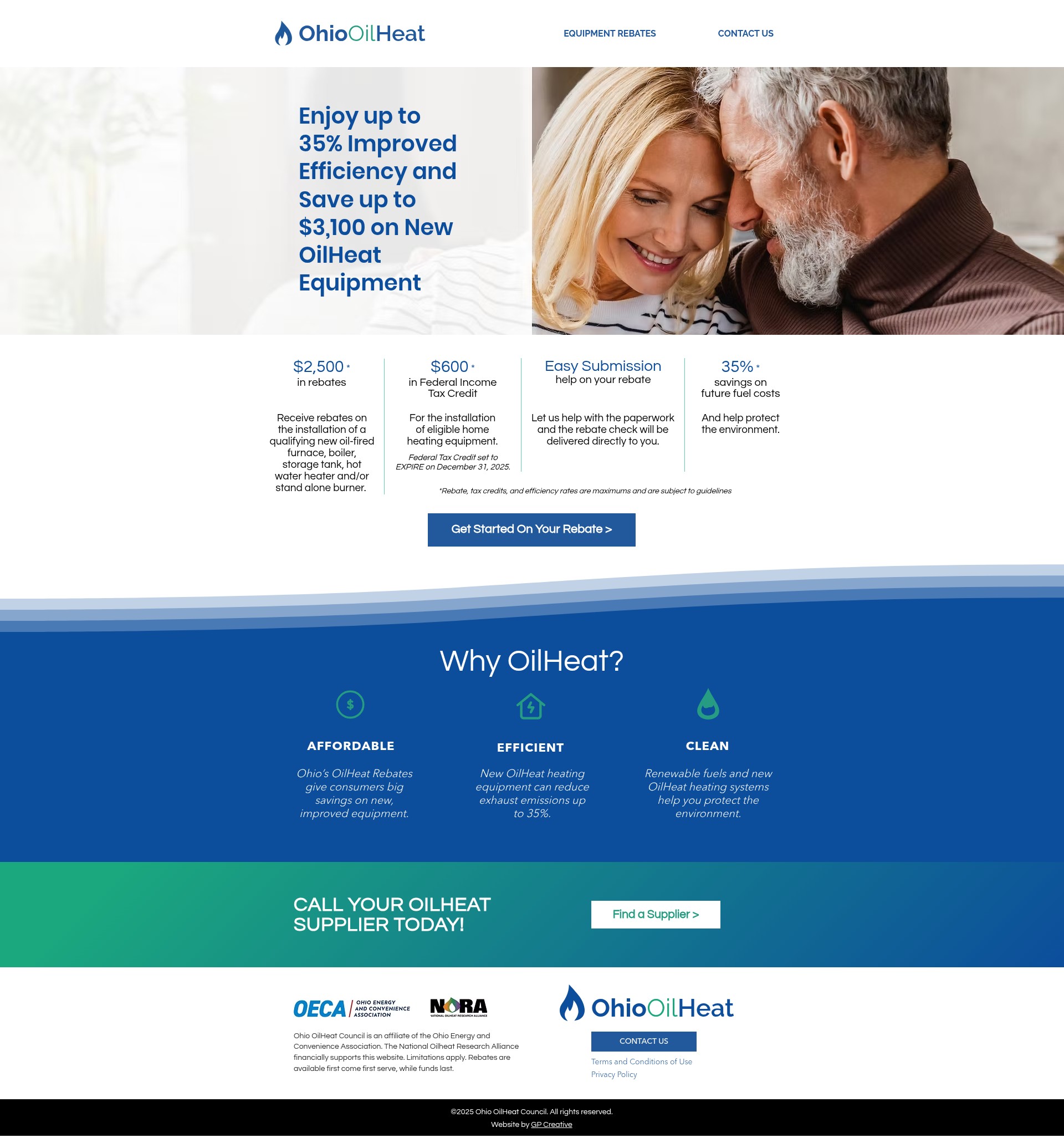Screenshot of ohiooilheatrebates.com