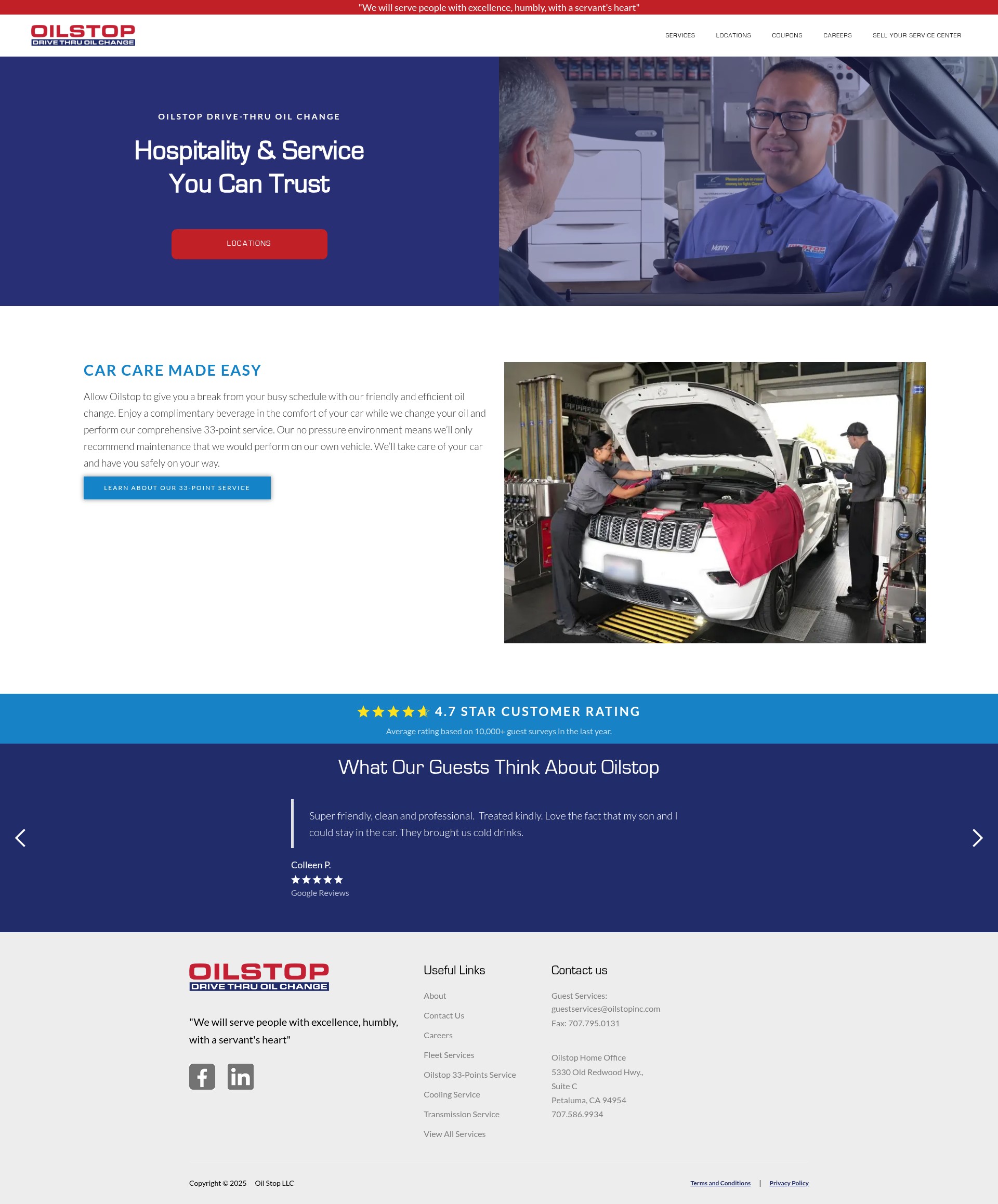 Screenshot of oilstopinc.com