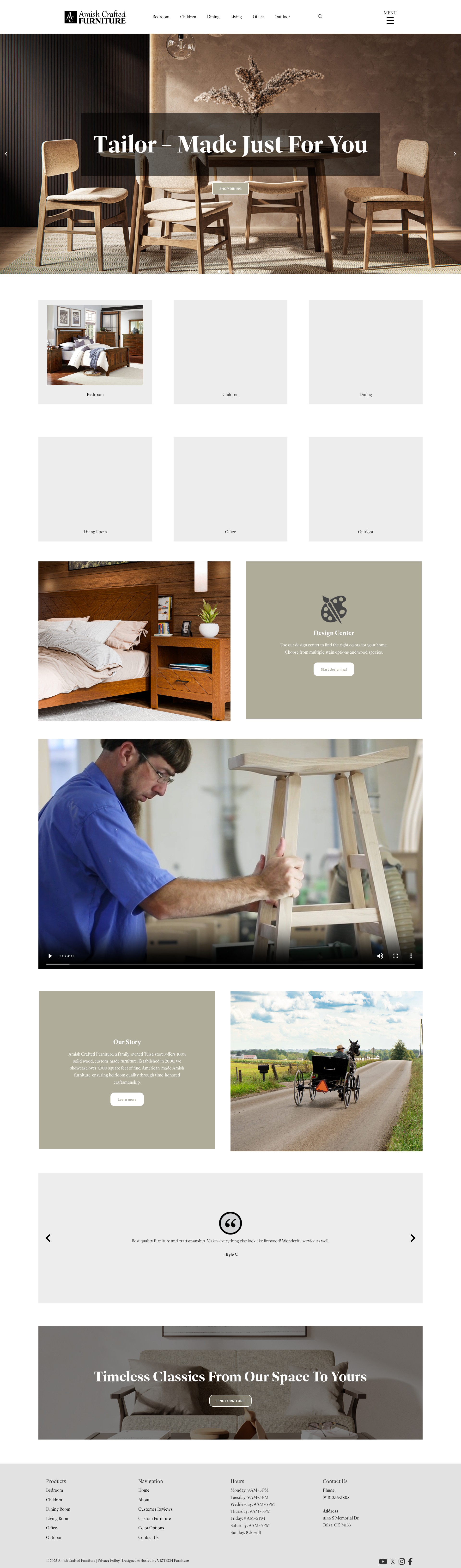 Screenshot of okamishfurniture.com