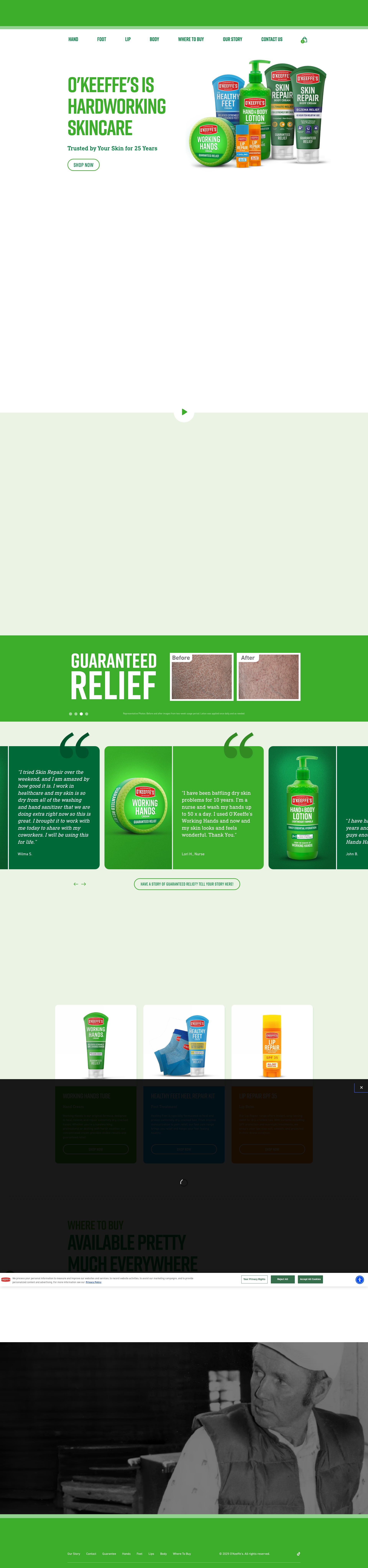 Screenshot of okeeffescompany.com