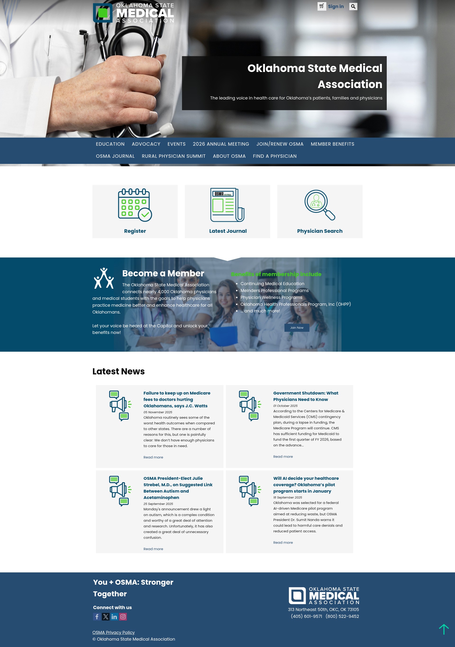 Screenshot of okmed.org