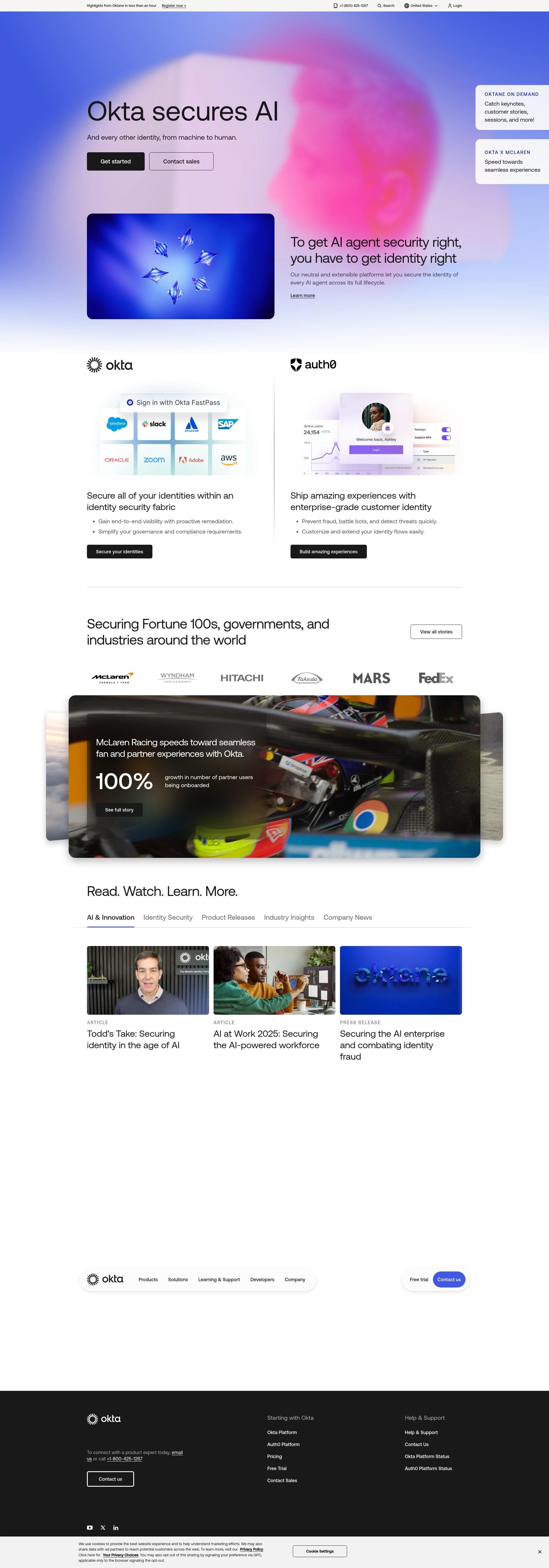 Screenshot of okta.com