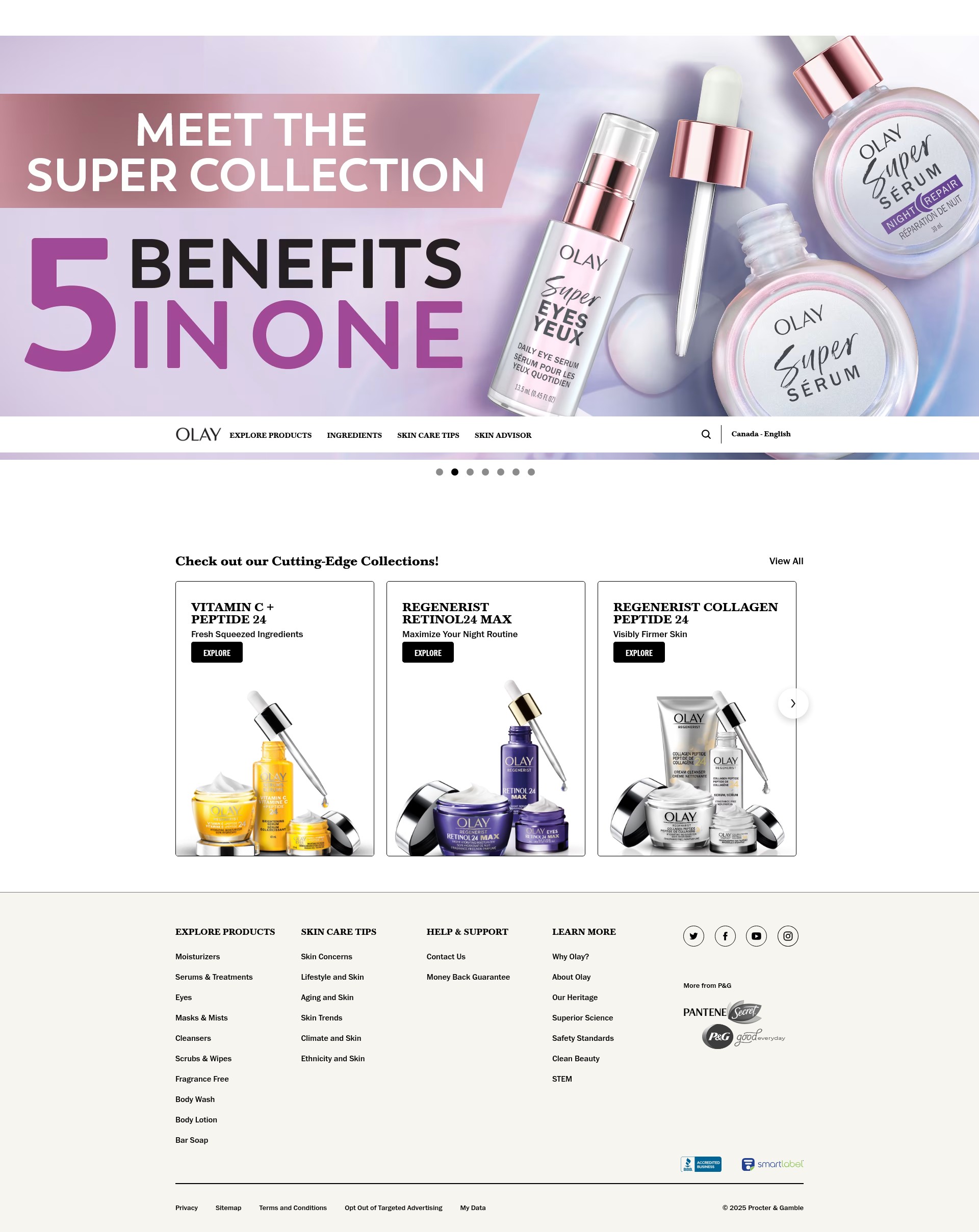 Screenshot of olay.ca