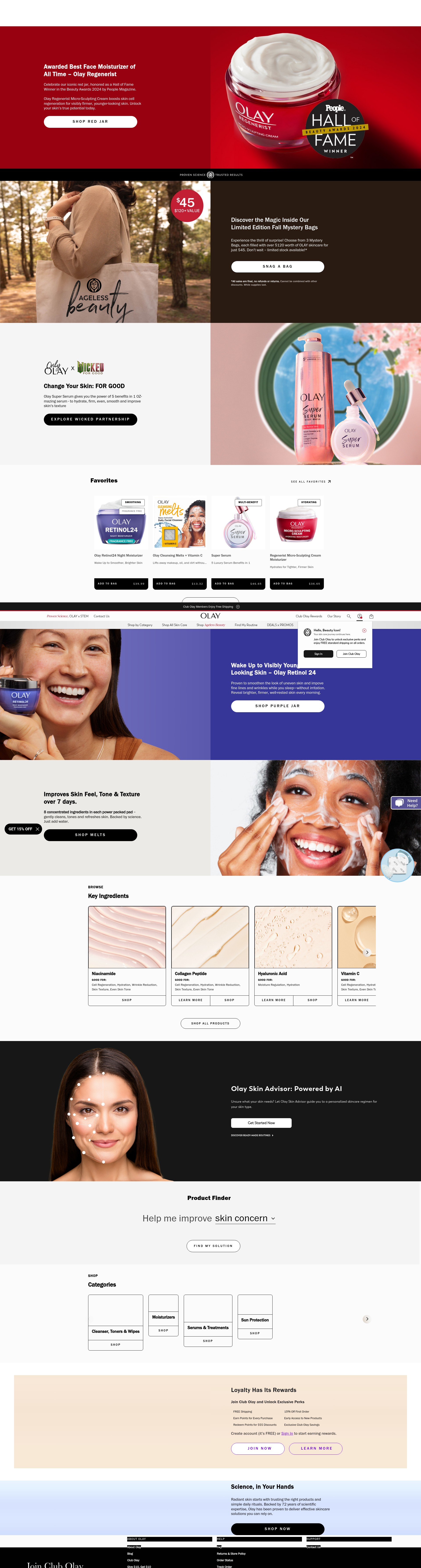 Screenshot of olay.com