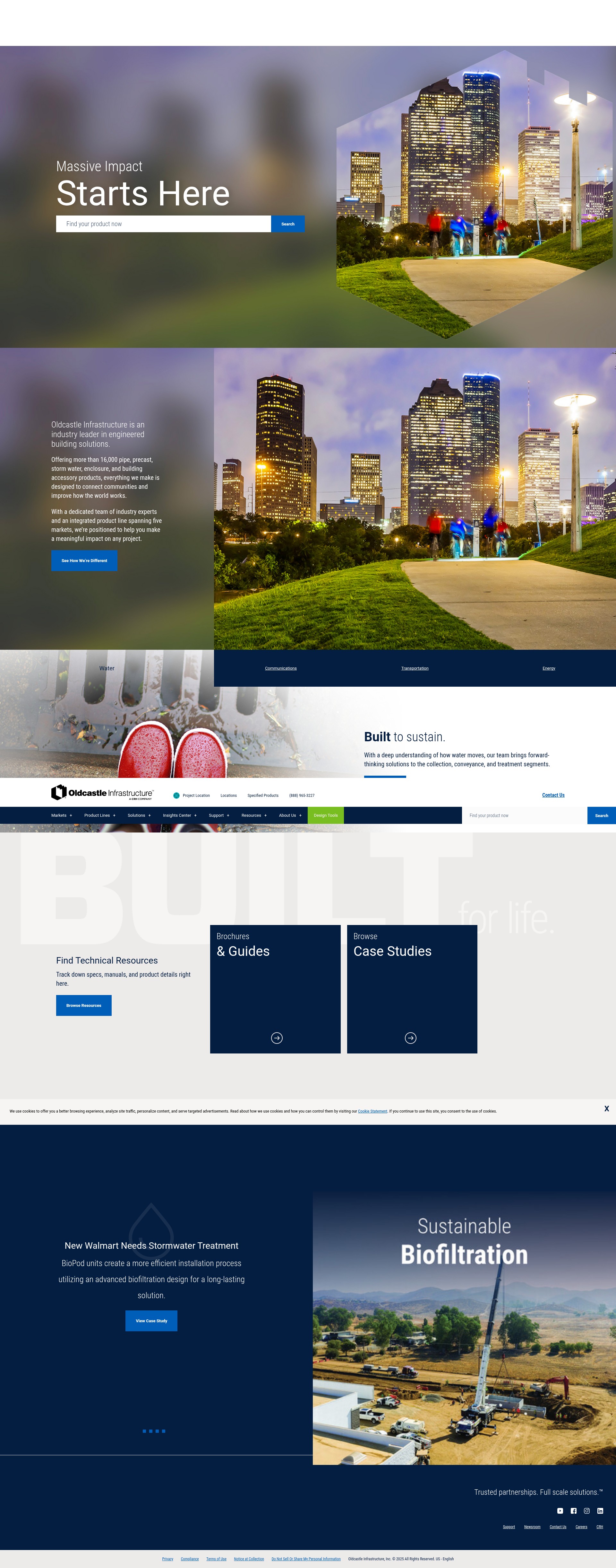 Screenshot of oldcastleinfrastructure.com