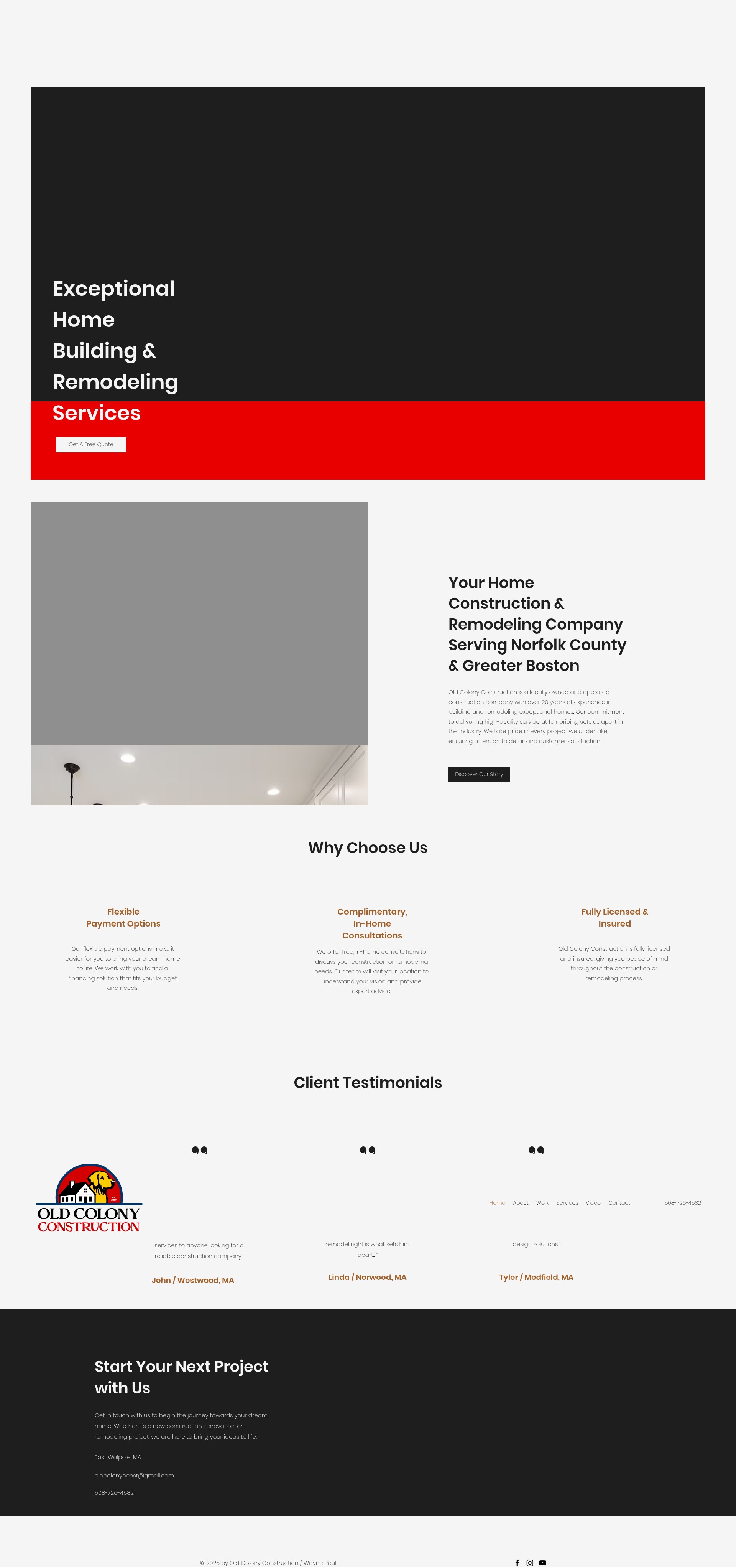 Screenshot of oldcolonyconstruction.com