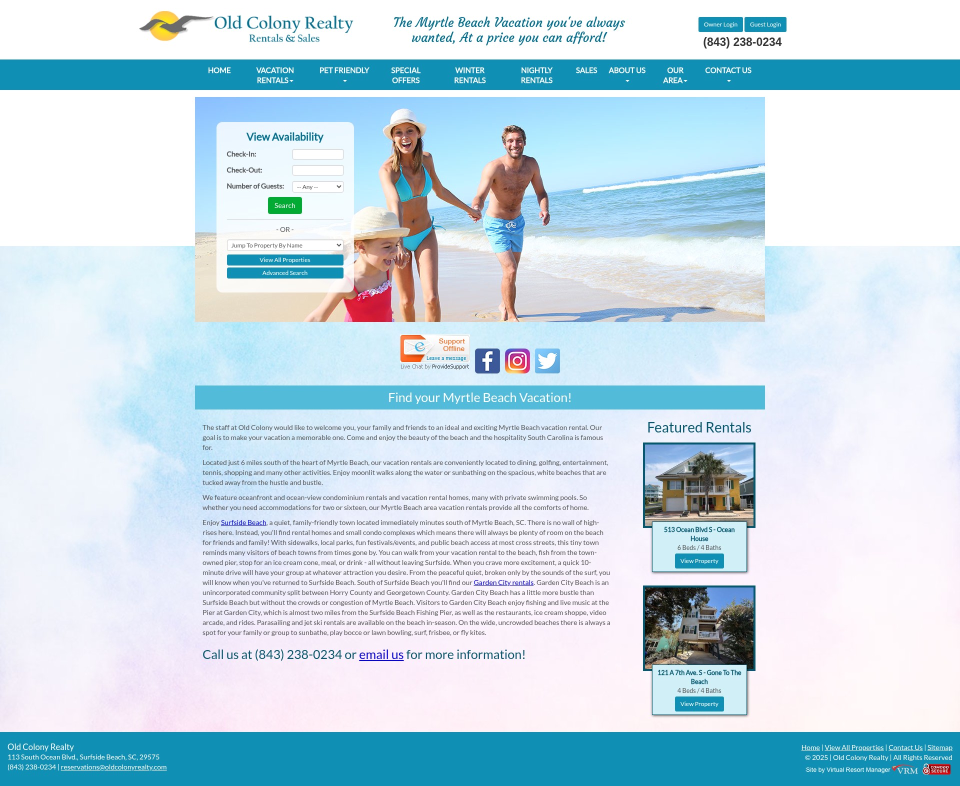 Screenshot of oldcolonyrealty.com