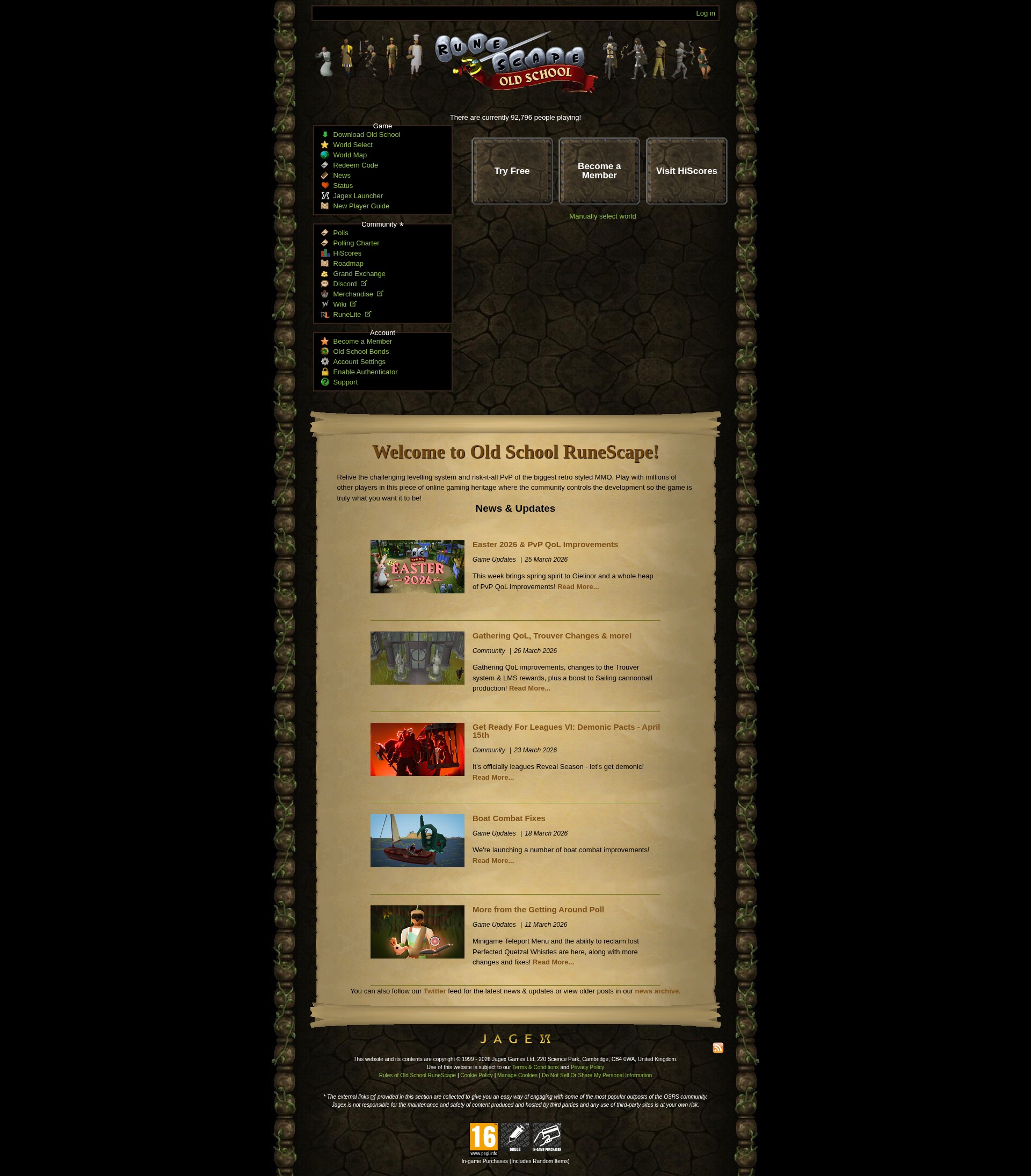 Screenshot of oldschool.runescape.com