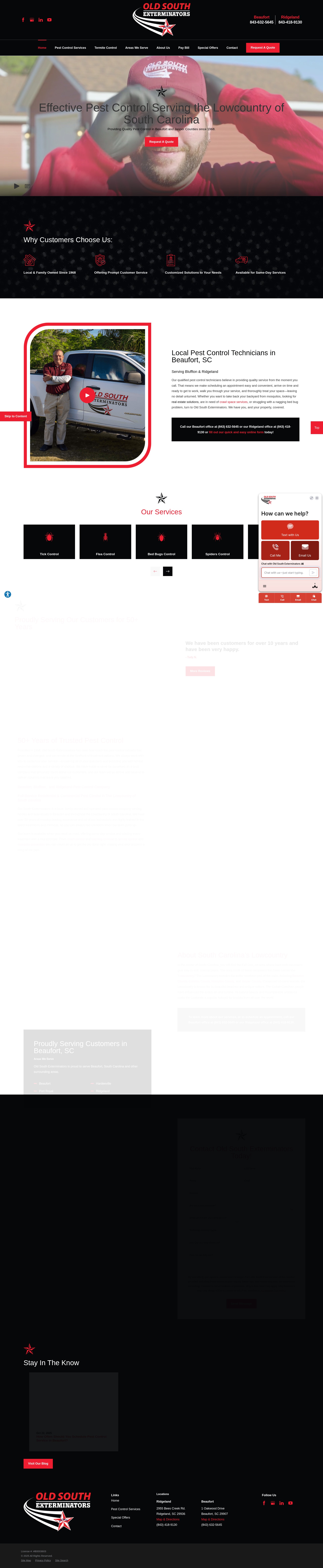 Screenshot of oldsouthexterminators.com