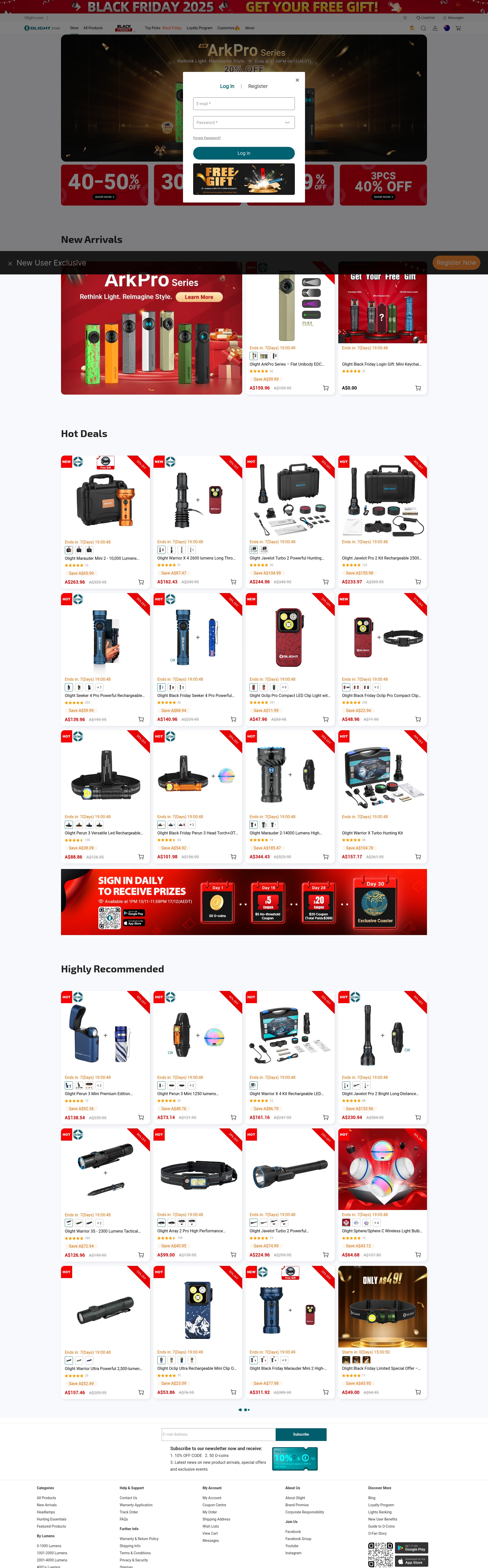 Screenshot of olightstore.com.au