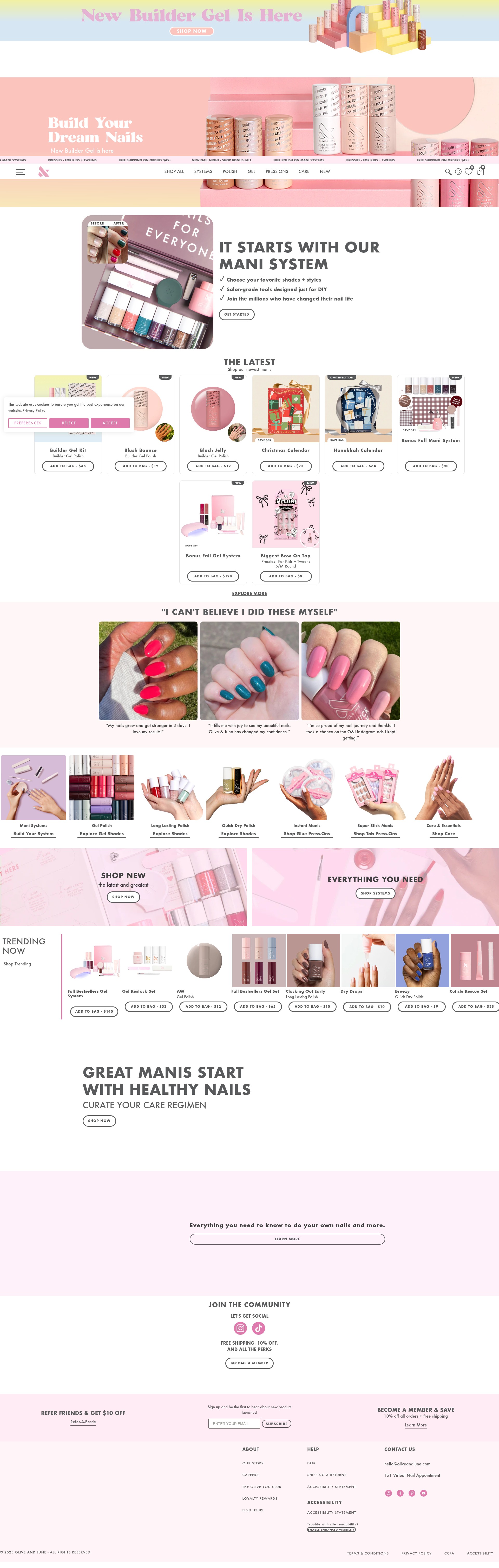 Screenshot of oliveandjune.com