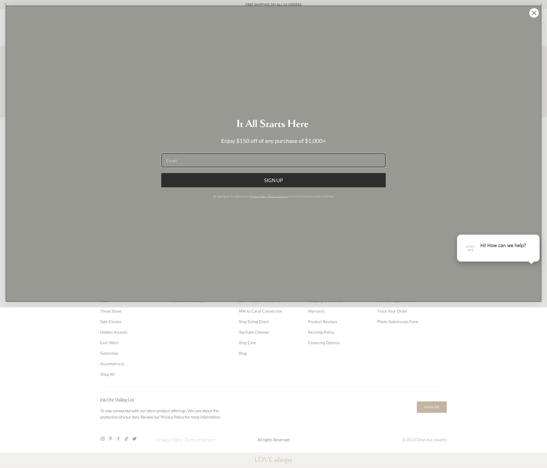 Screenshot of oliveavejewelry.com