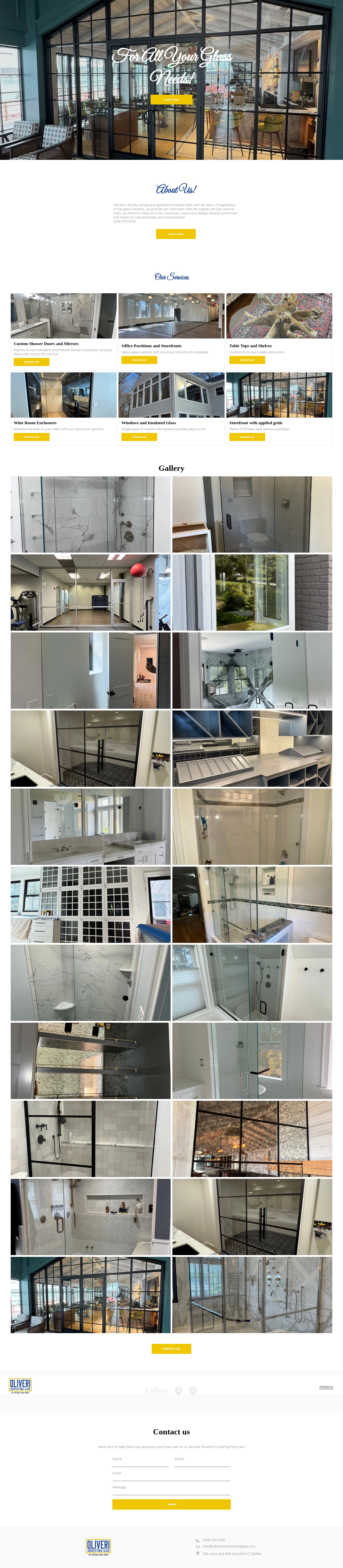 Screenshot of oliveriarchitecturalglass.com
