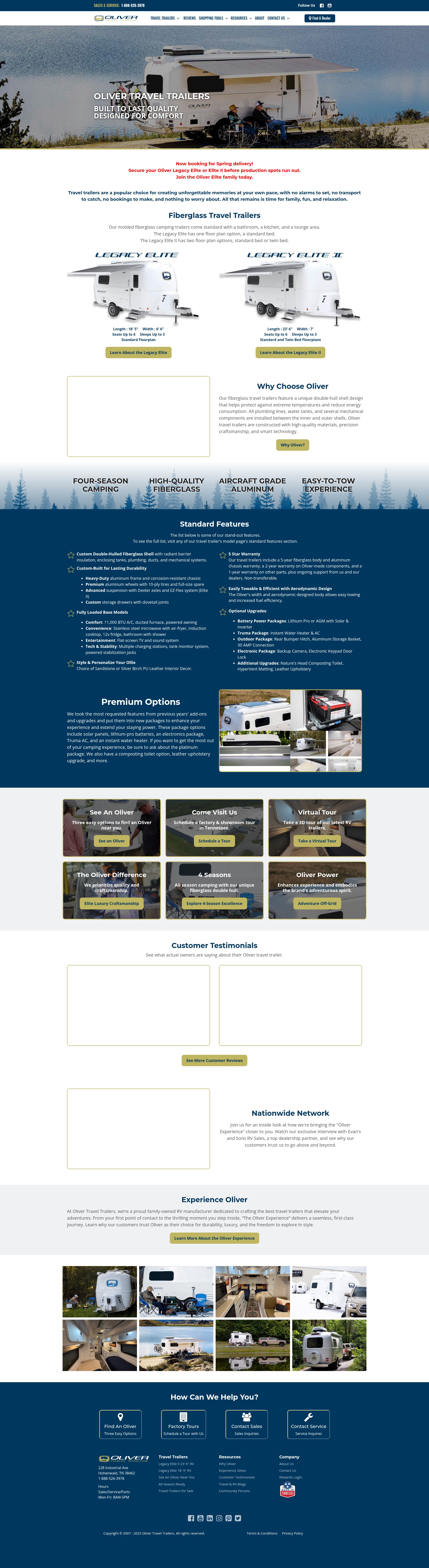 Screenshot of olivertraveltrailers.com
