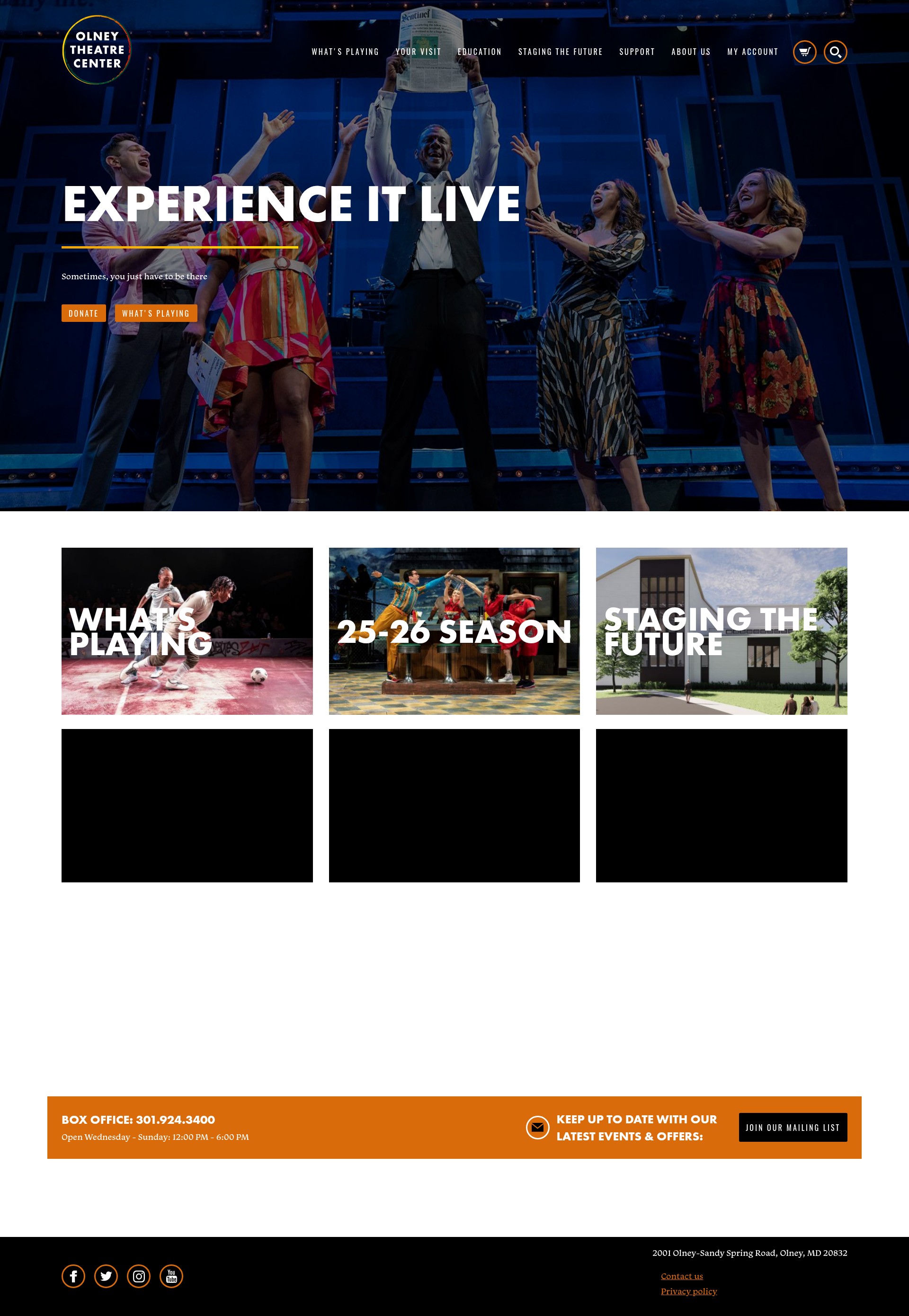Screenshot of olneytheatre.org