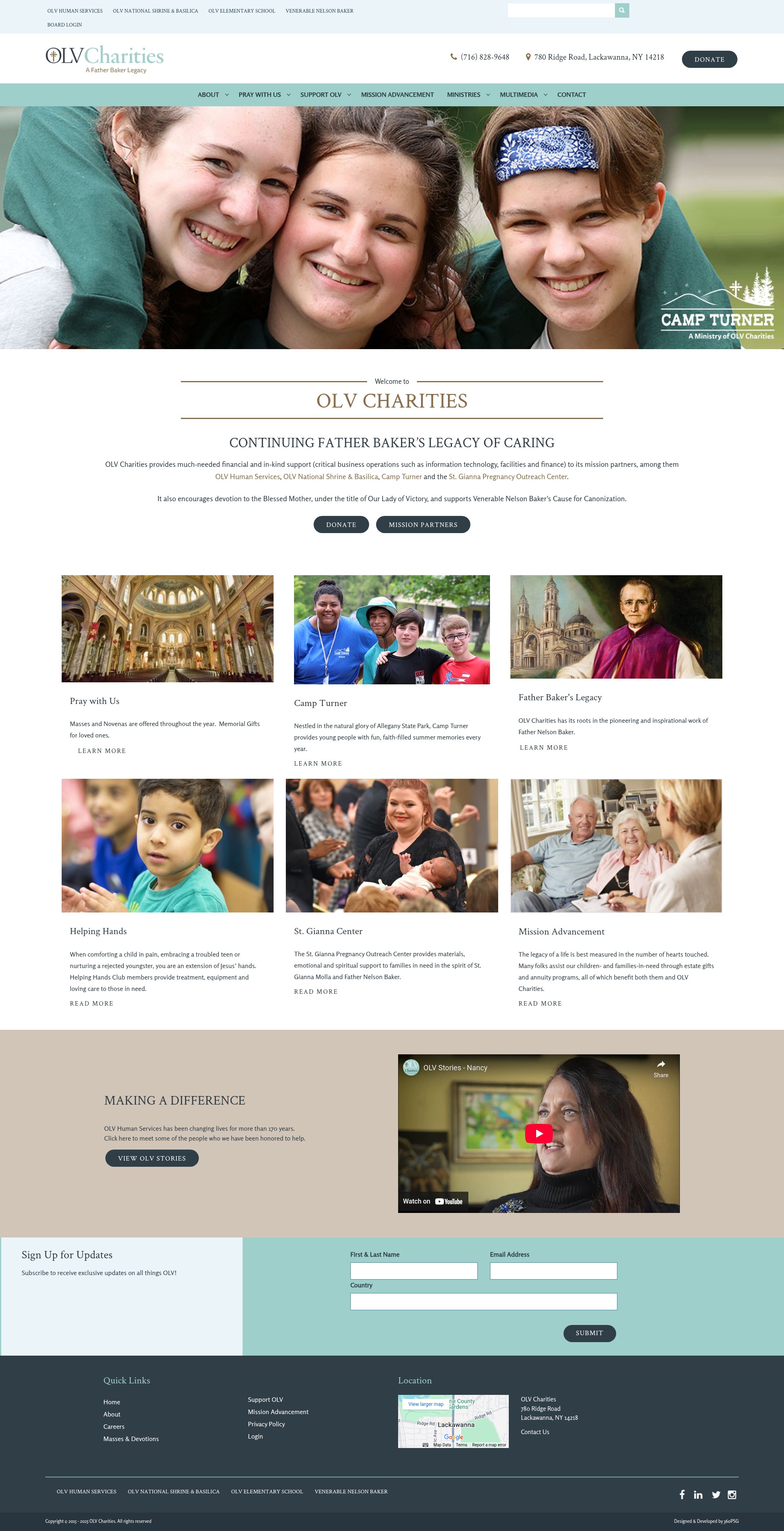 Screenshot of olvcharities.org