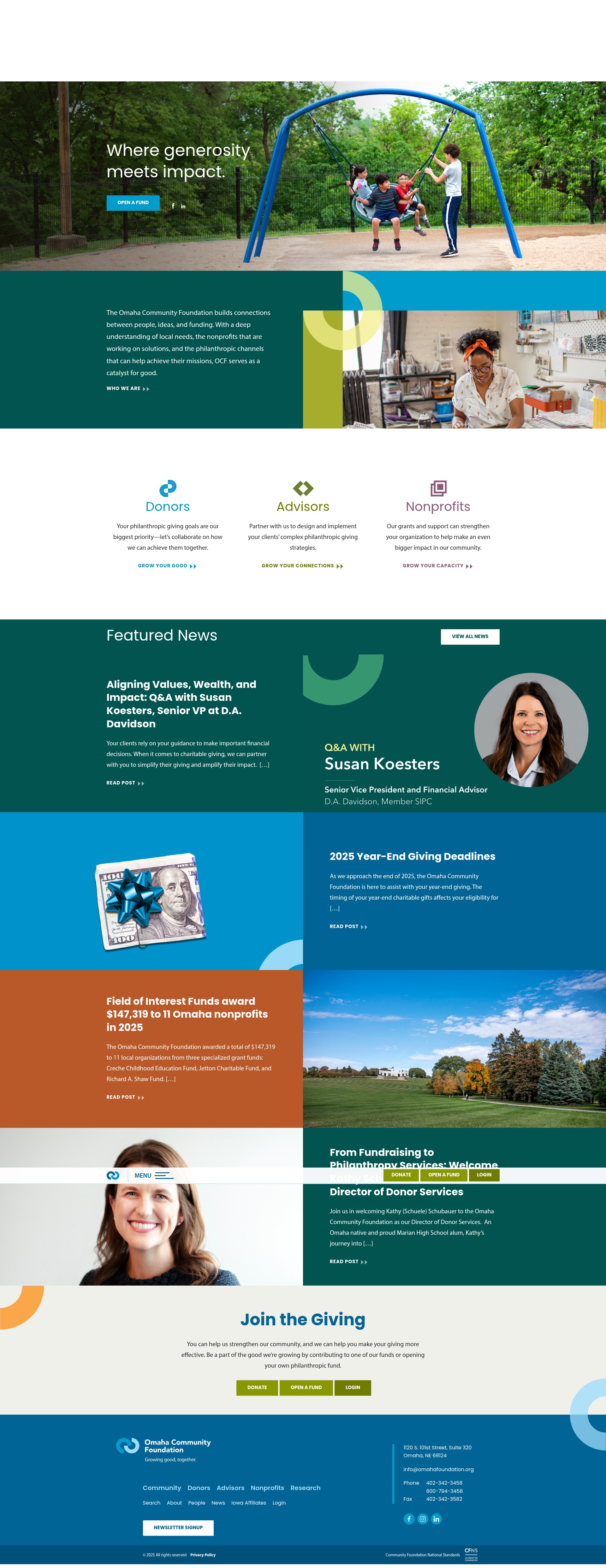 Screenshot of omahafoundation.org