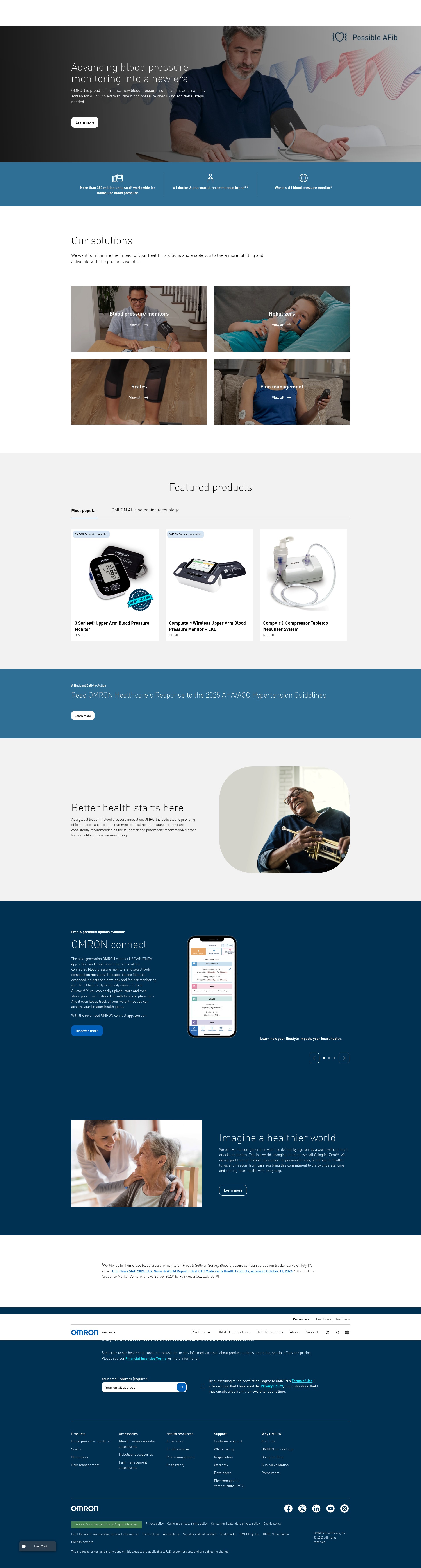 Screenshot of omronhealthcare.com