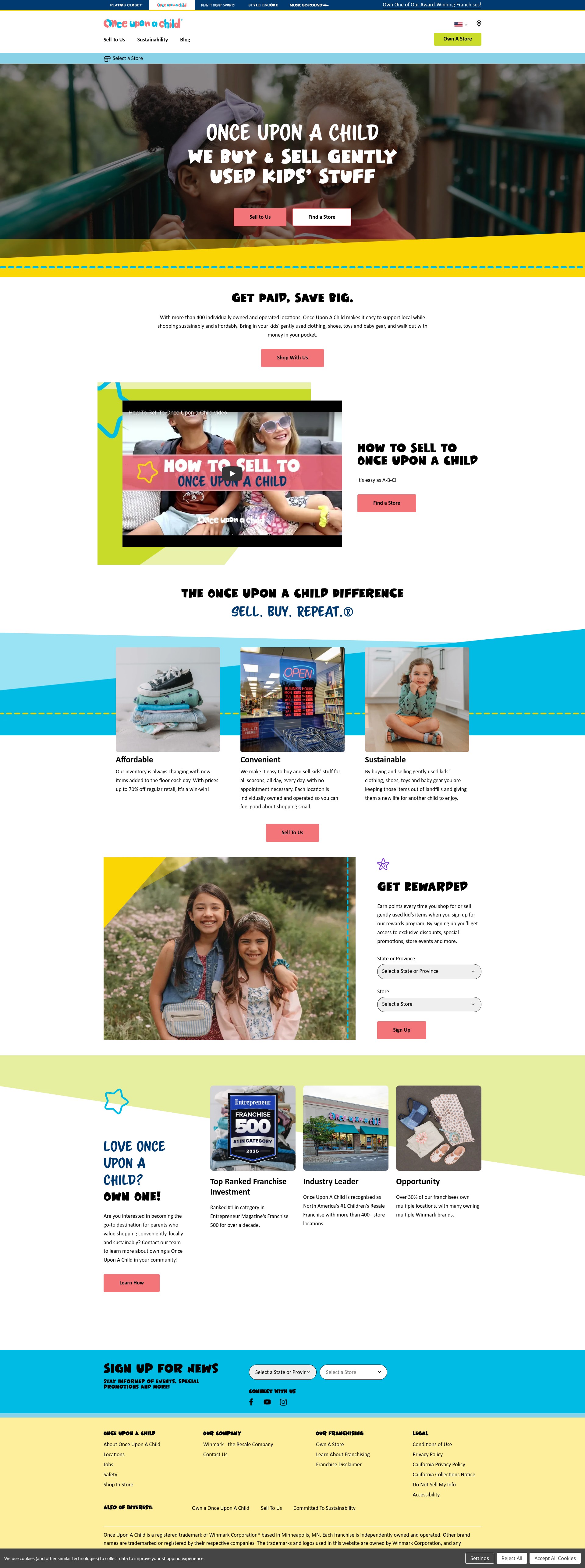 Screenshot of onceuponachild.com