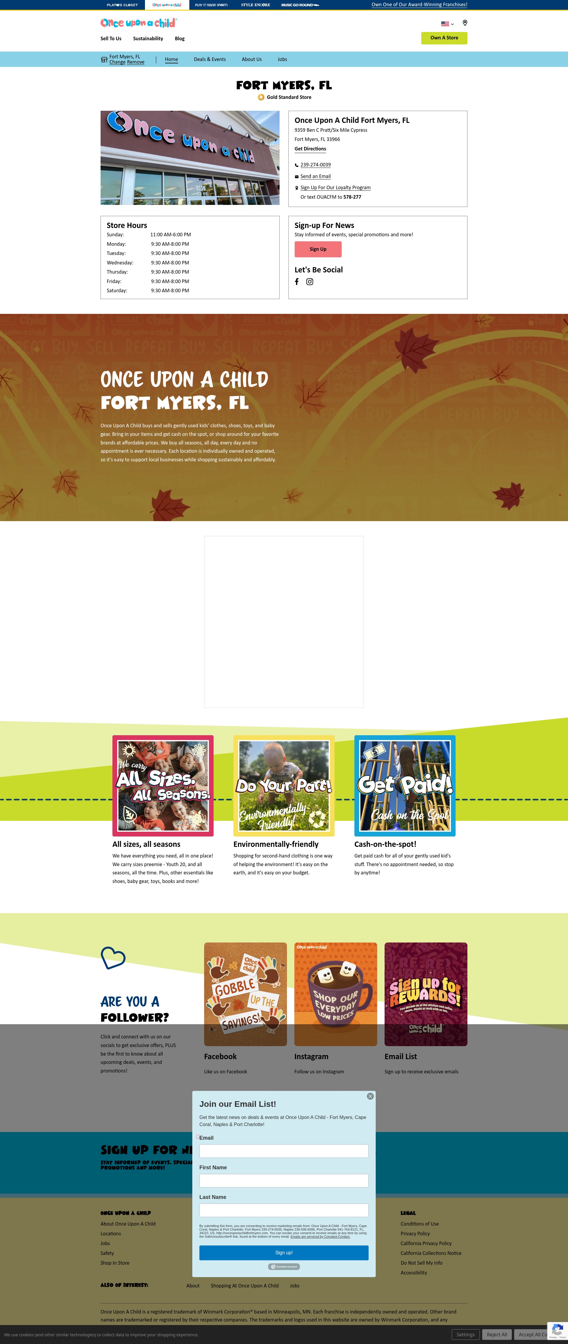 Screenshot of onceuponachildfortmyers.com