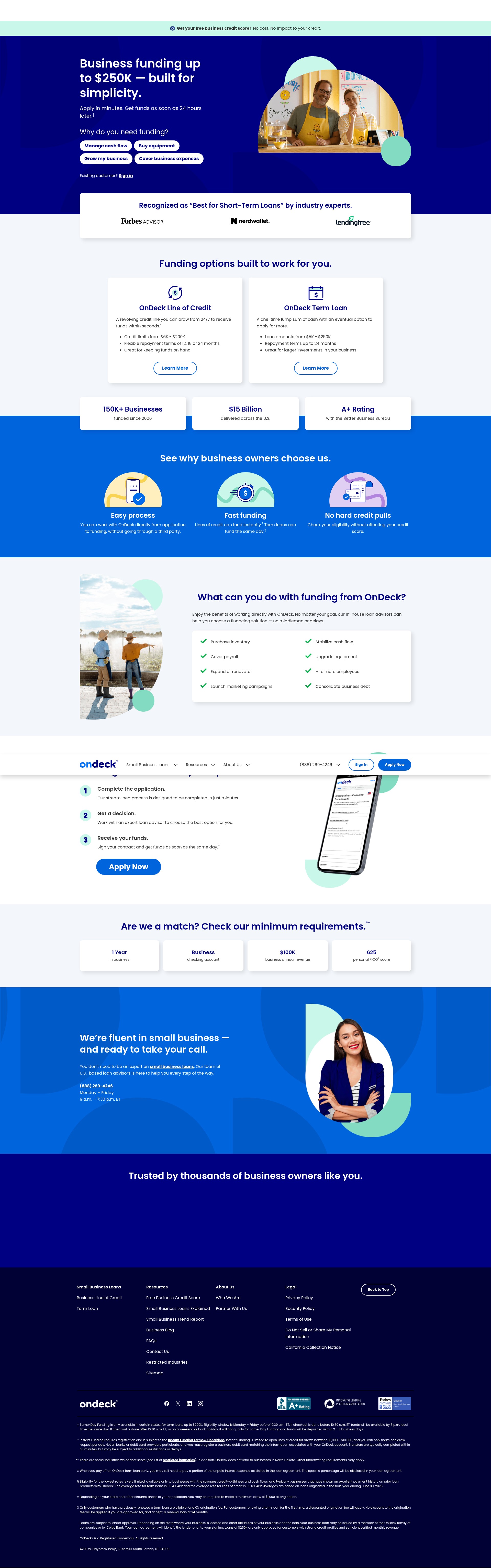 Screenshot of ondeck.com