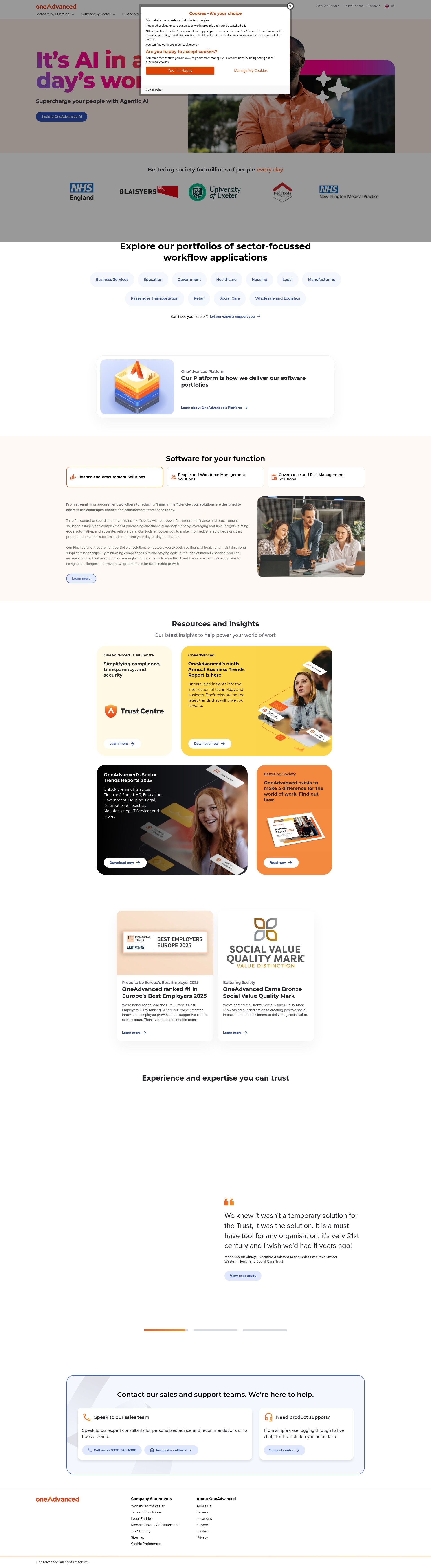 Screenshot of oneadvanced.com