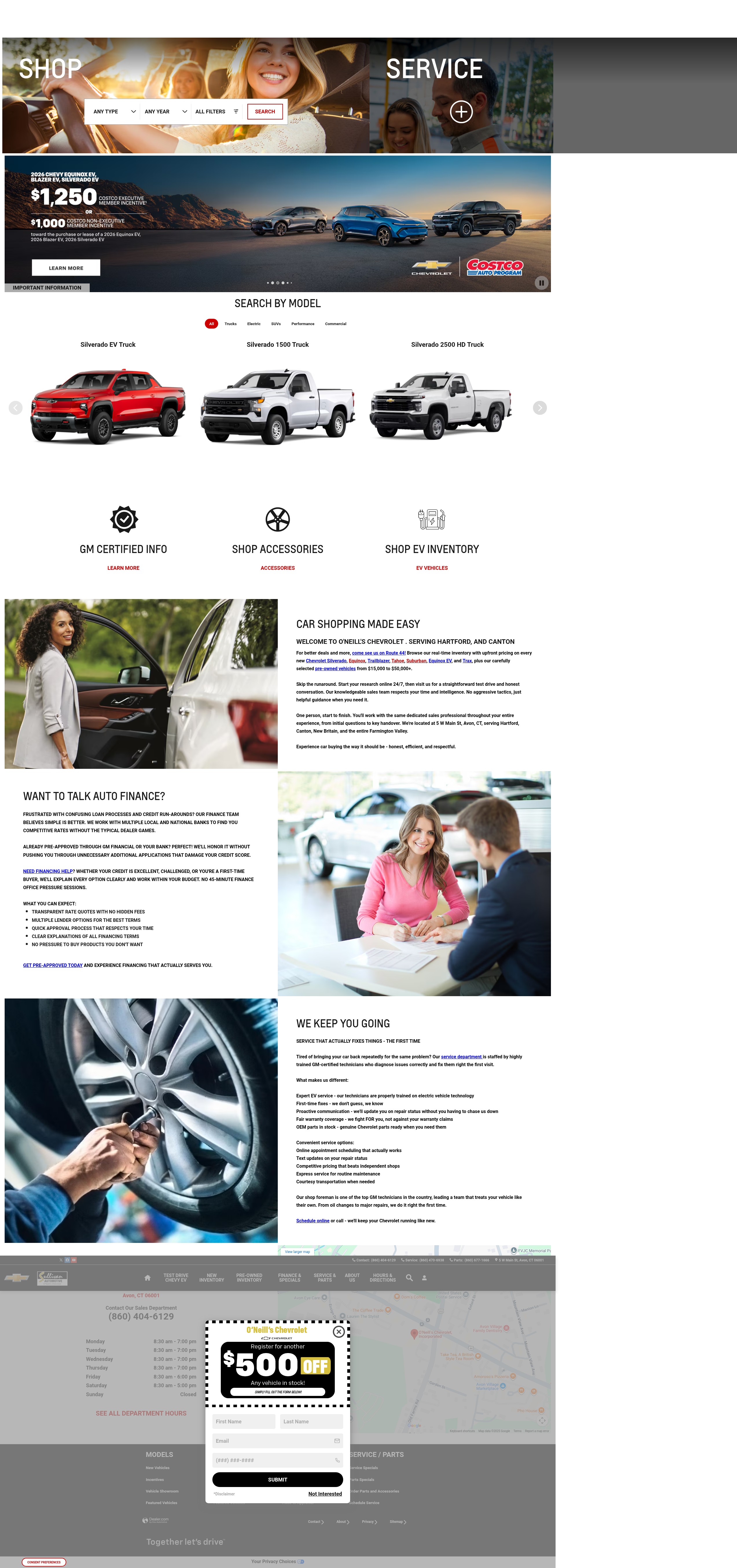 Screenshot of oneillschevrolet.com