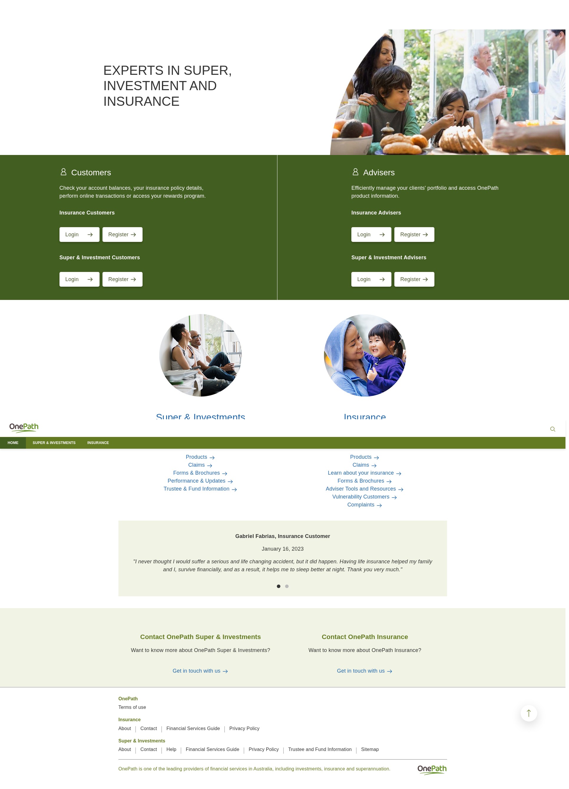 Screenshot of onepath.com.au