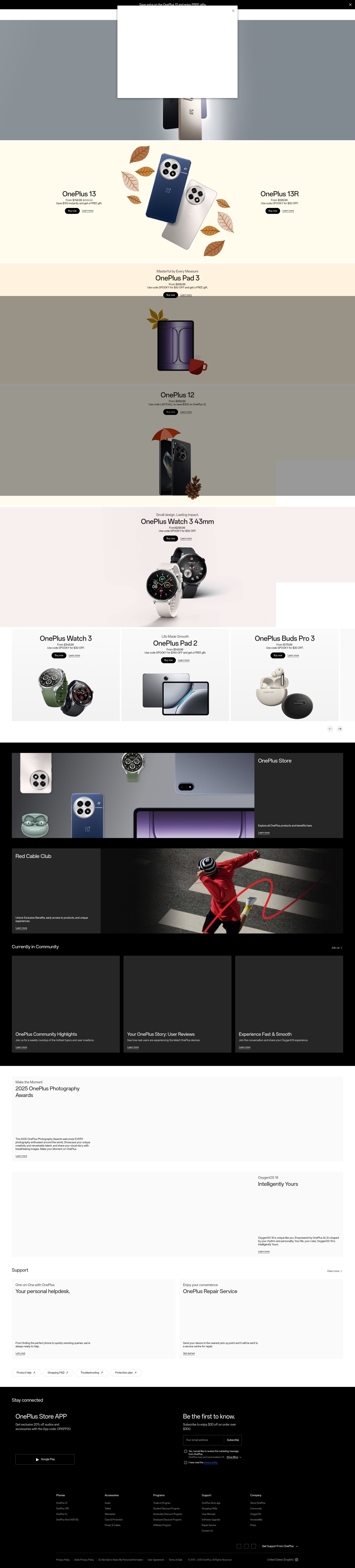 Screenshot of oneplus.com